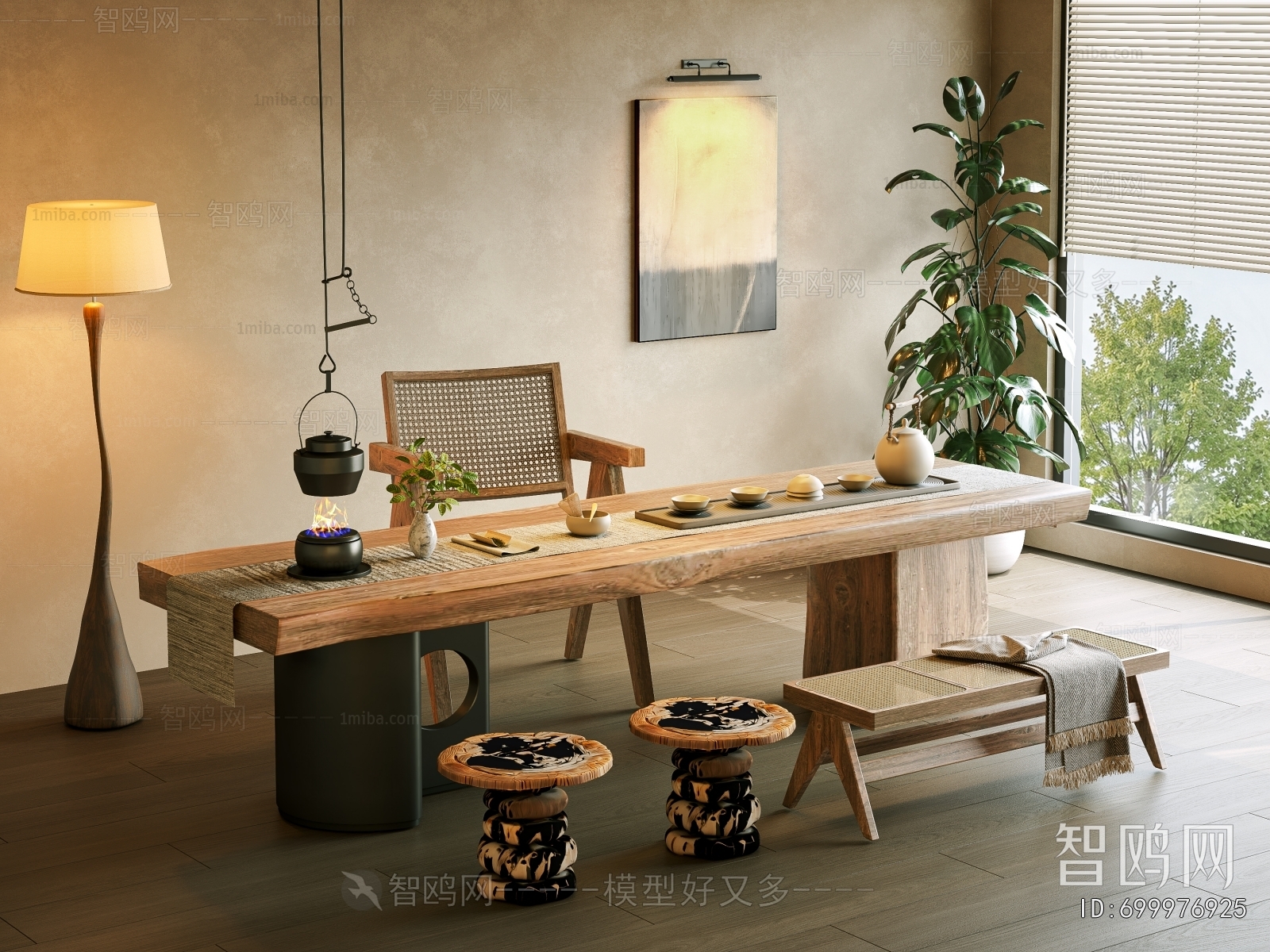 Wabi-sabi Style Tea Tables And Chairs