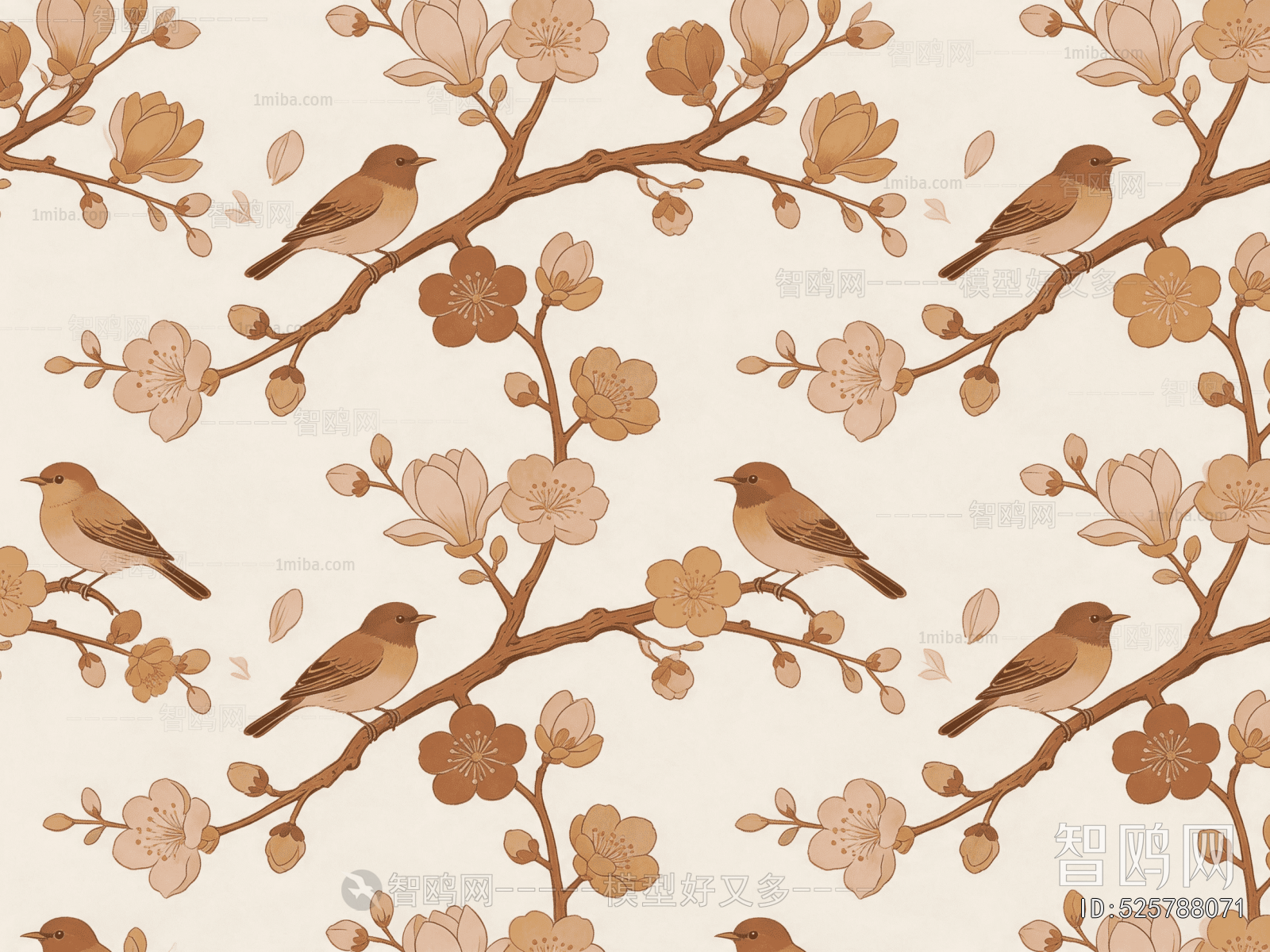 Animal And Plant Pattern Wallpaper