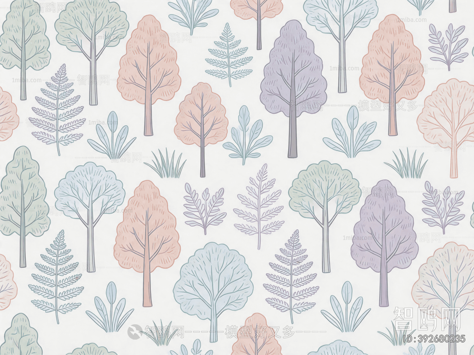 Animal And Plant Pattern Wallpaper
