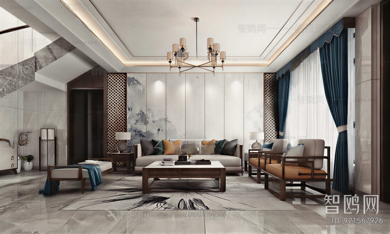 New Chinese Style A Living Room