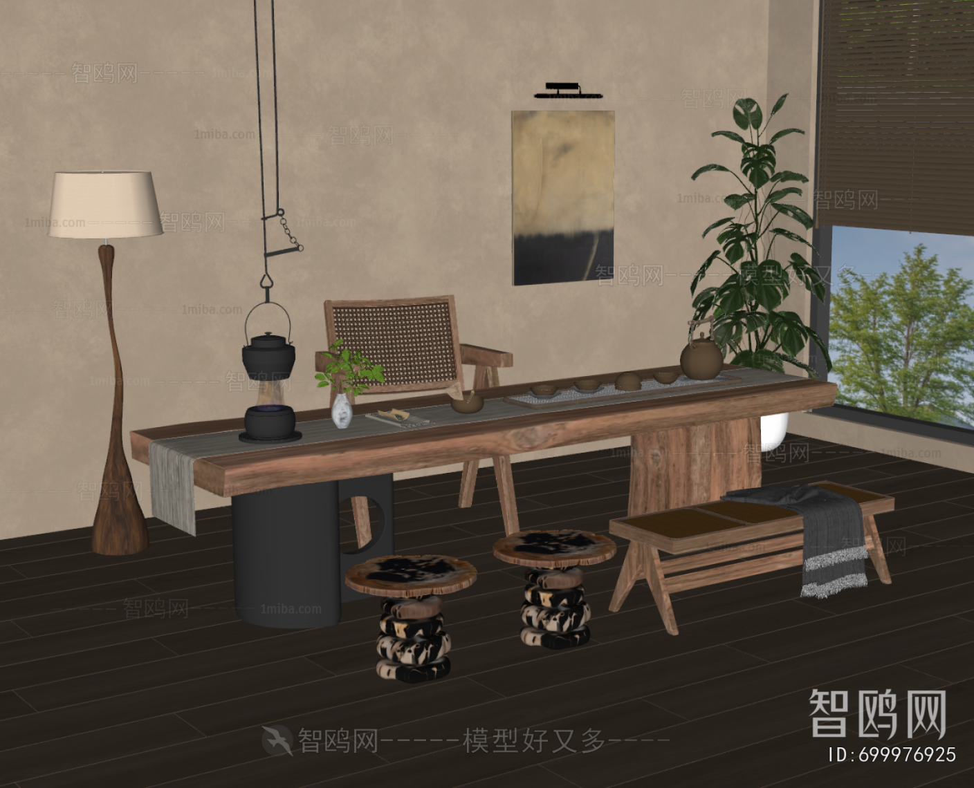 Wabi-sabi Style Tea Tables And Chairs