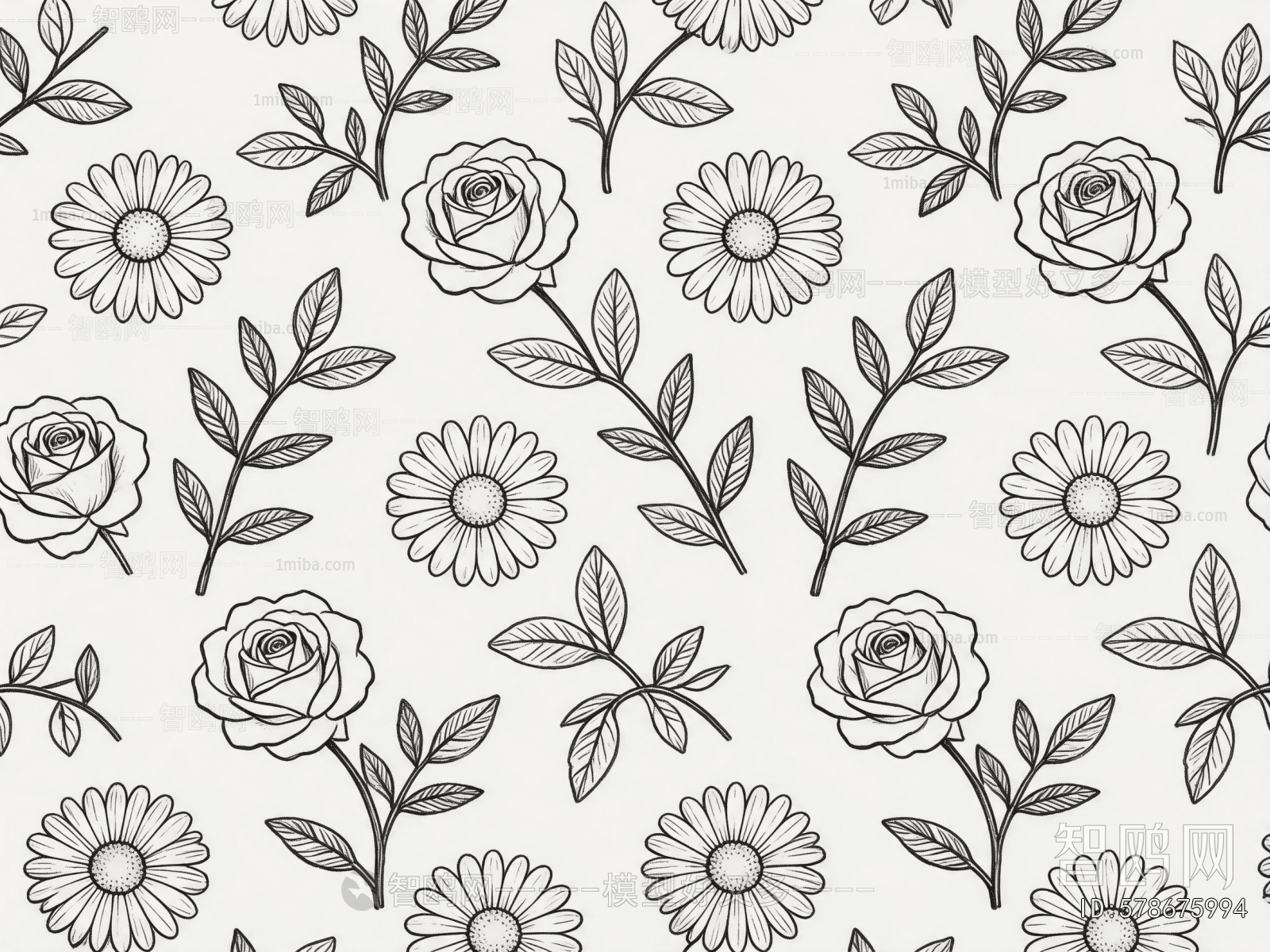 Animal And Plant Pattern Wallpaper