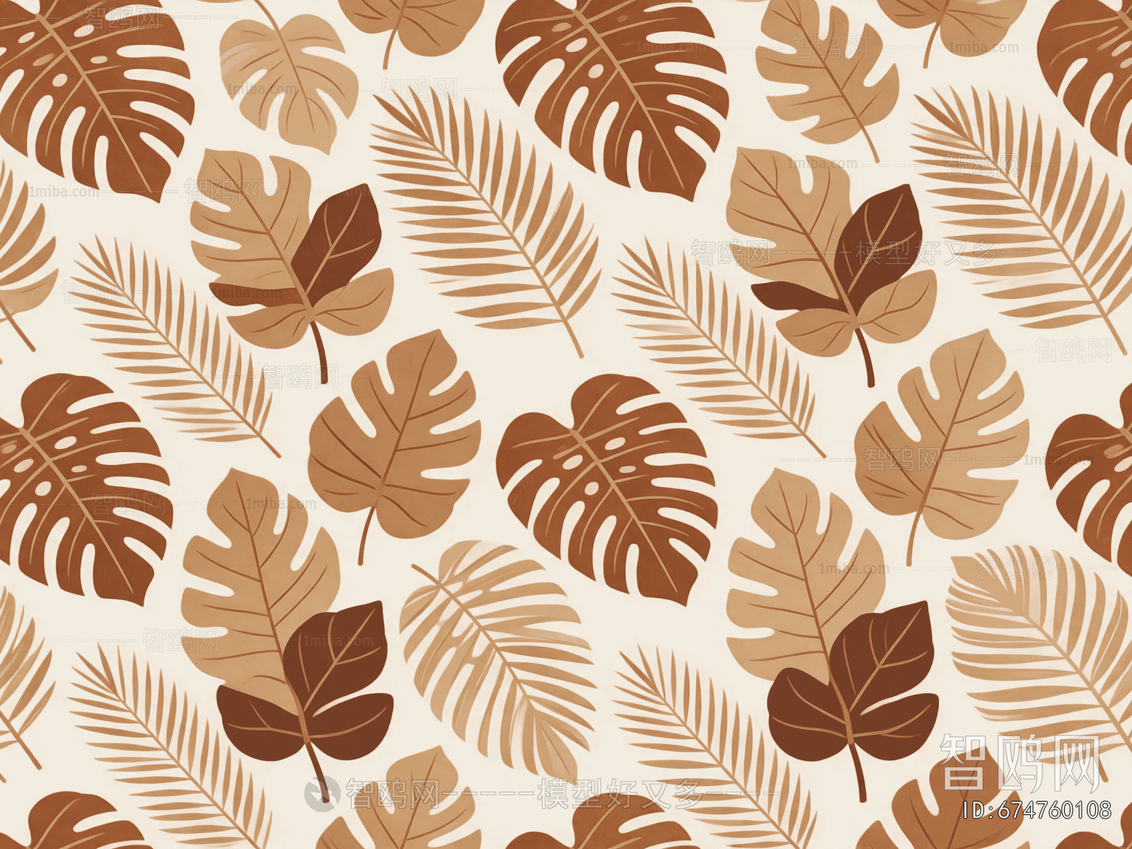 Animal And Plant Pattern Wallpaper