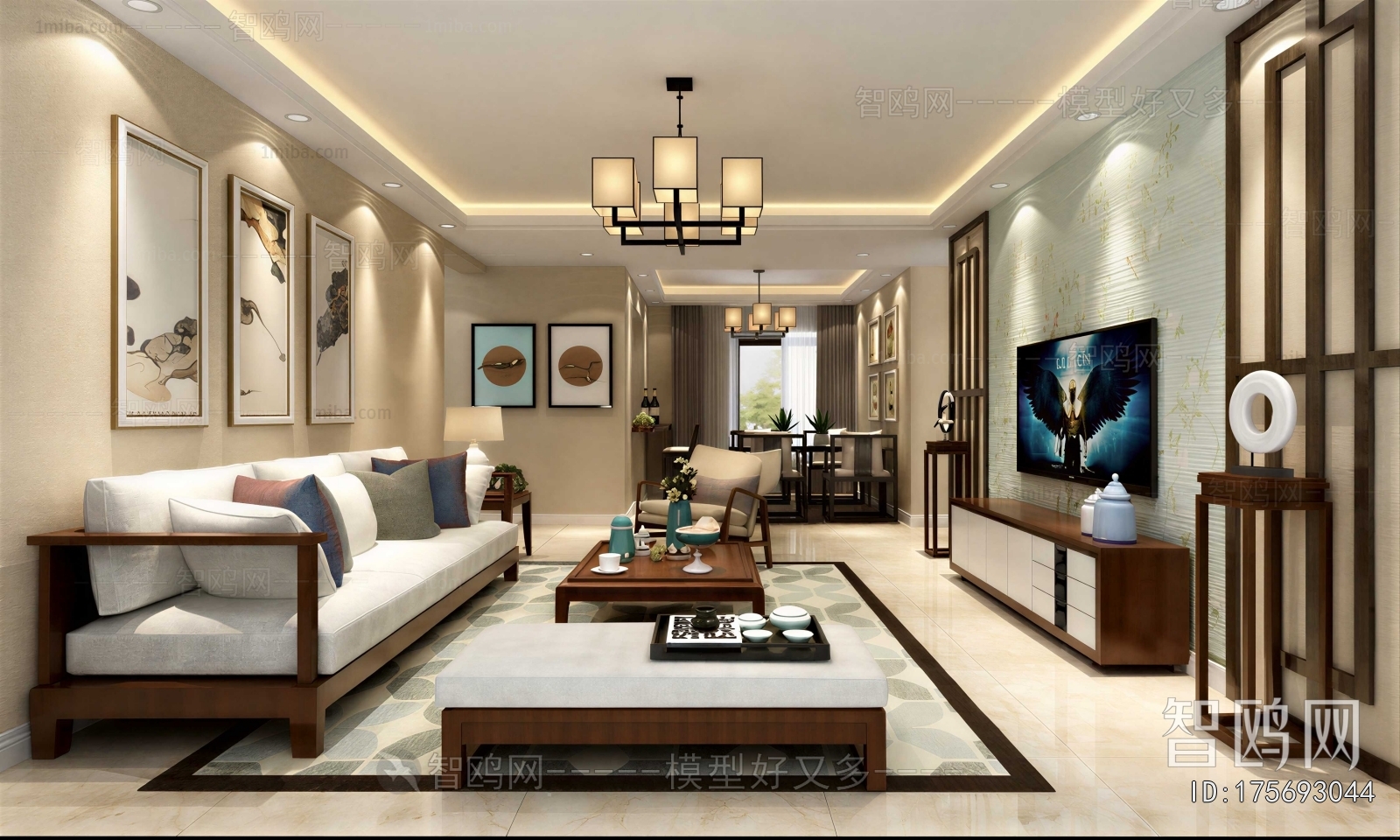 New Chinese Style A Living Room