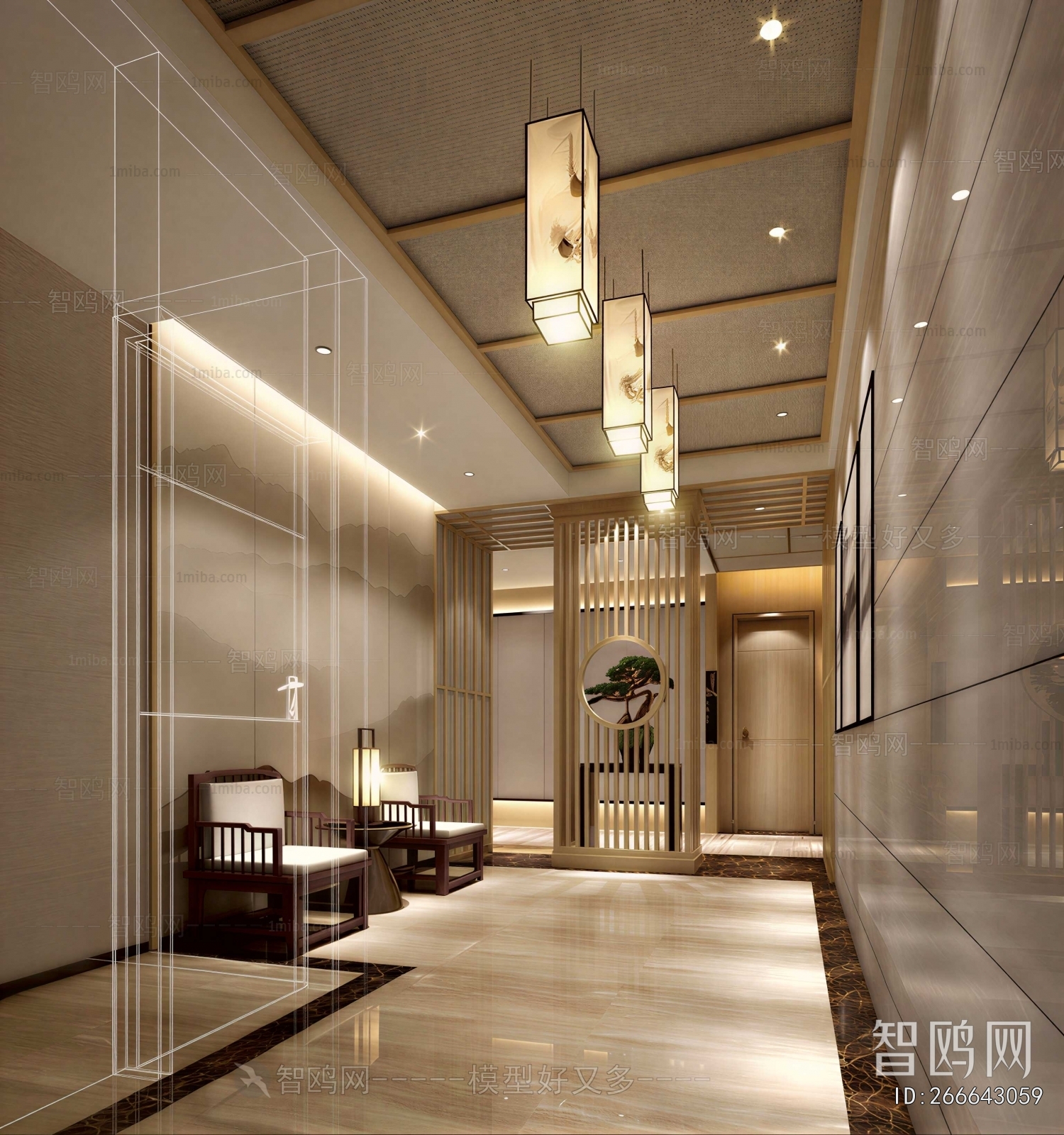 New Chinese Style Office Aisle