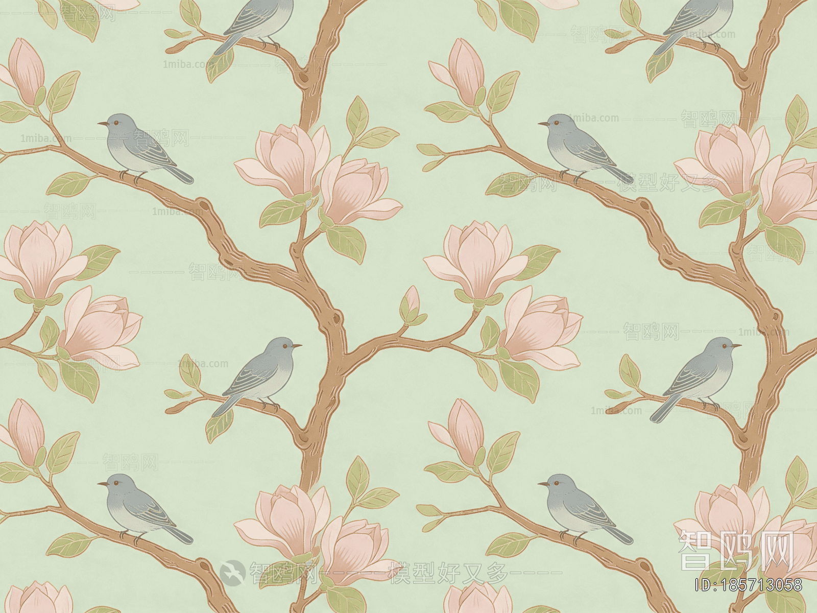 Animal And Plant Pattern Wallpaper