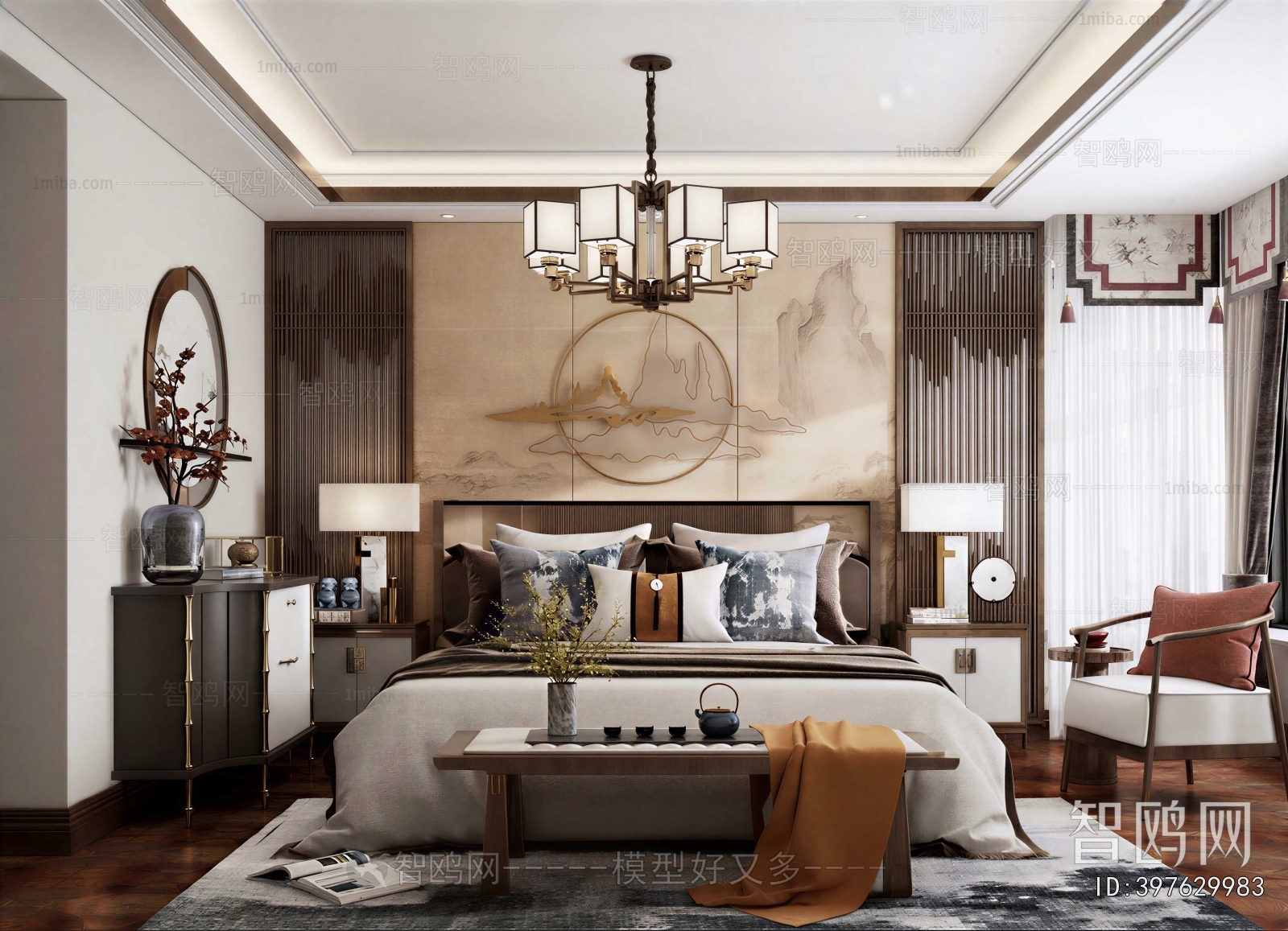 New Chinese Style Bedroom