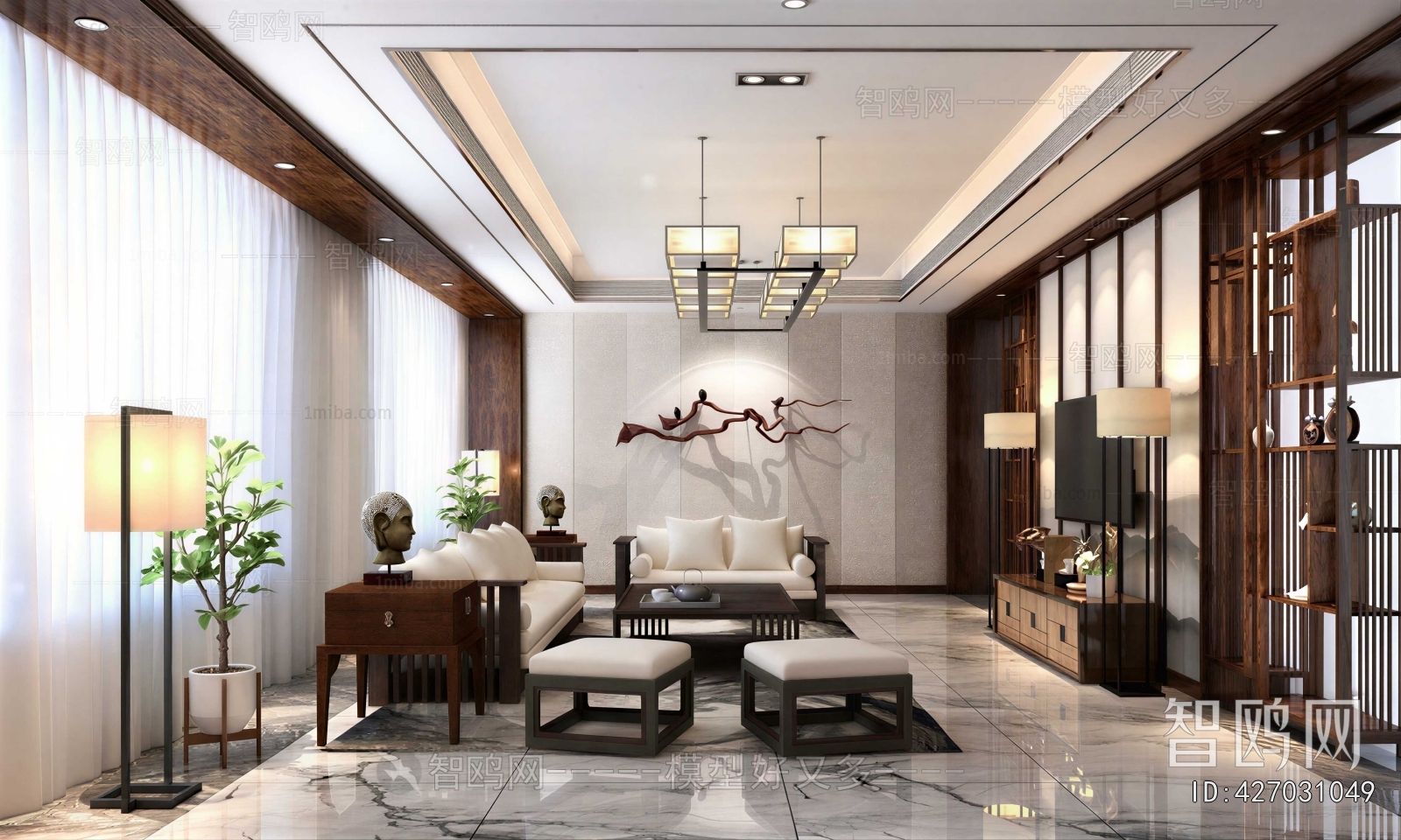 New Chinese Style A Living Room