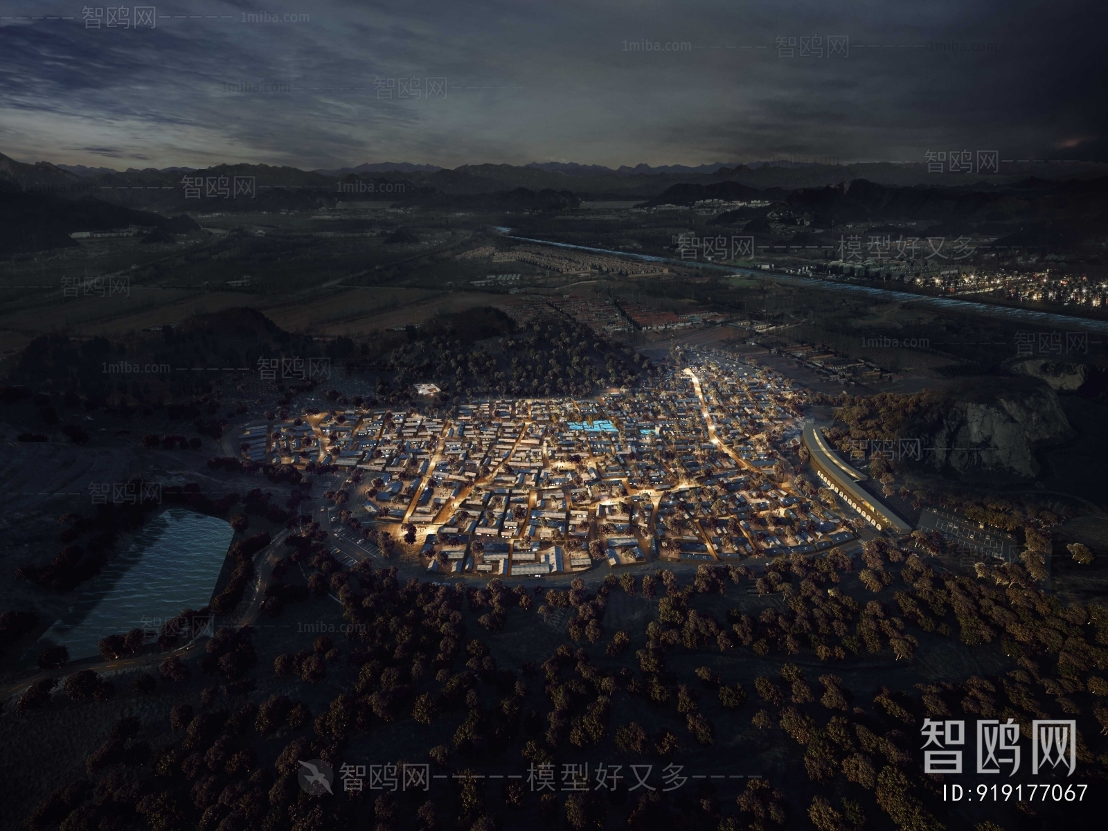 Modern Architectural Bird's-eye View Planning