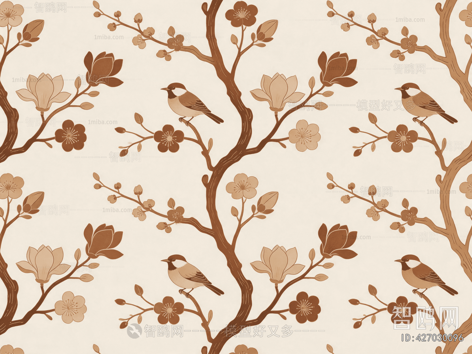 Animal And Plant Pattern Wallpaper