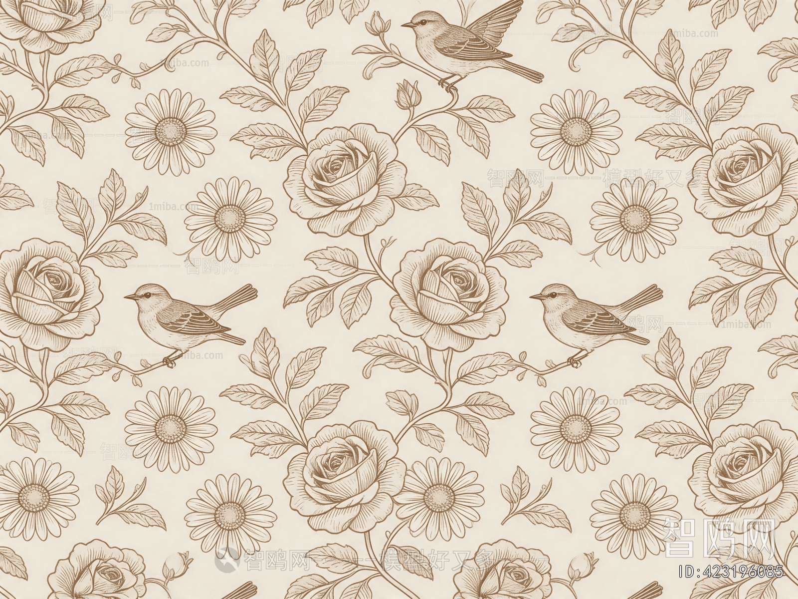 Animal And Plant Pattern Wallpaper
