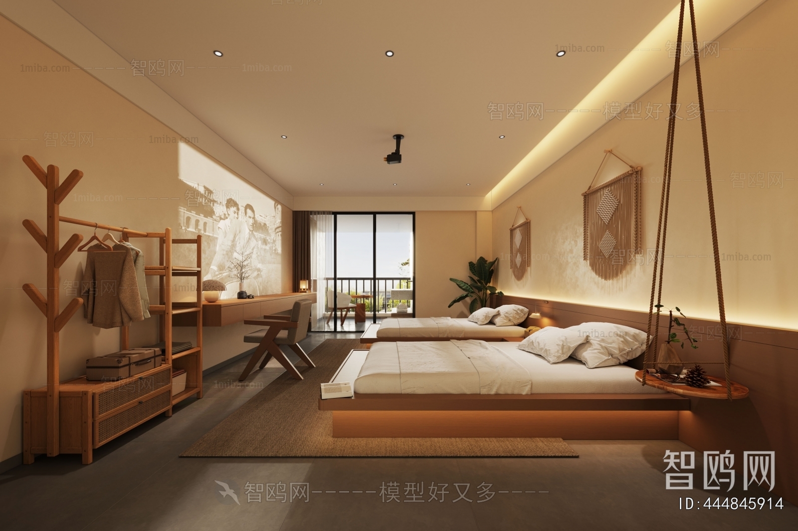 Wabi-sabi Style Guest Room