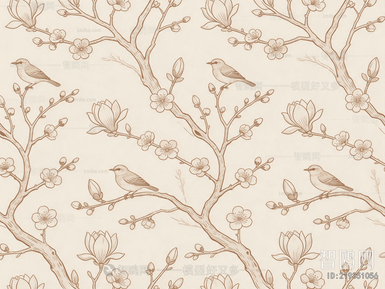 Animal And Plant Pattern Wallpaper