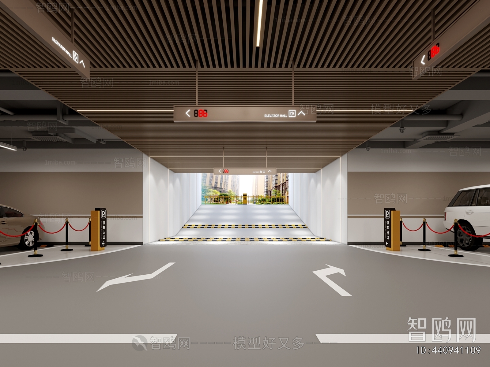 Modern Underground Parking Lot