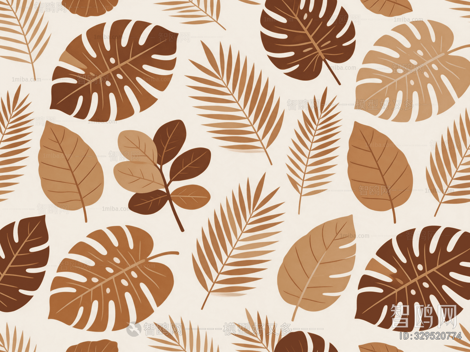 Animal And Plant Pattern Wallpaper