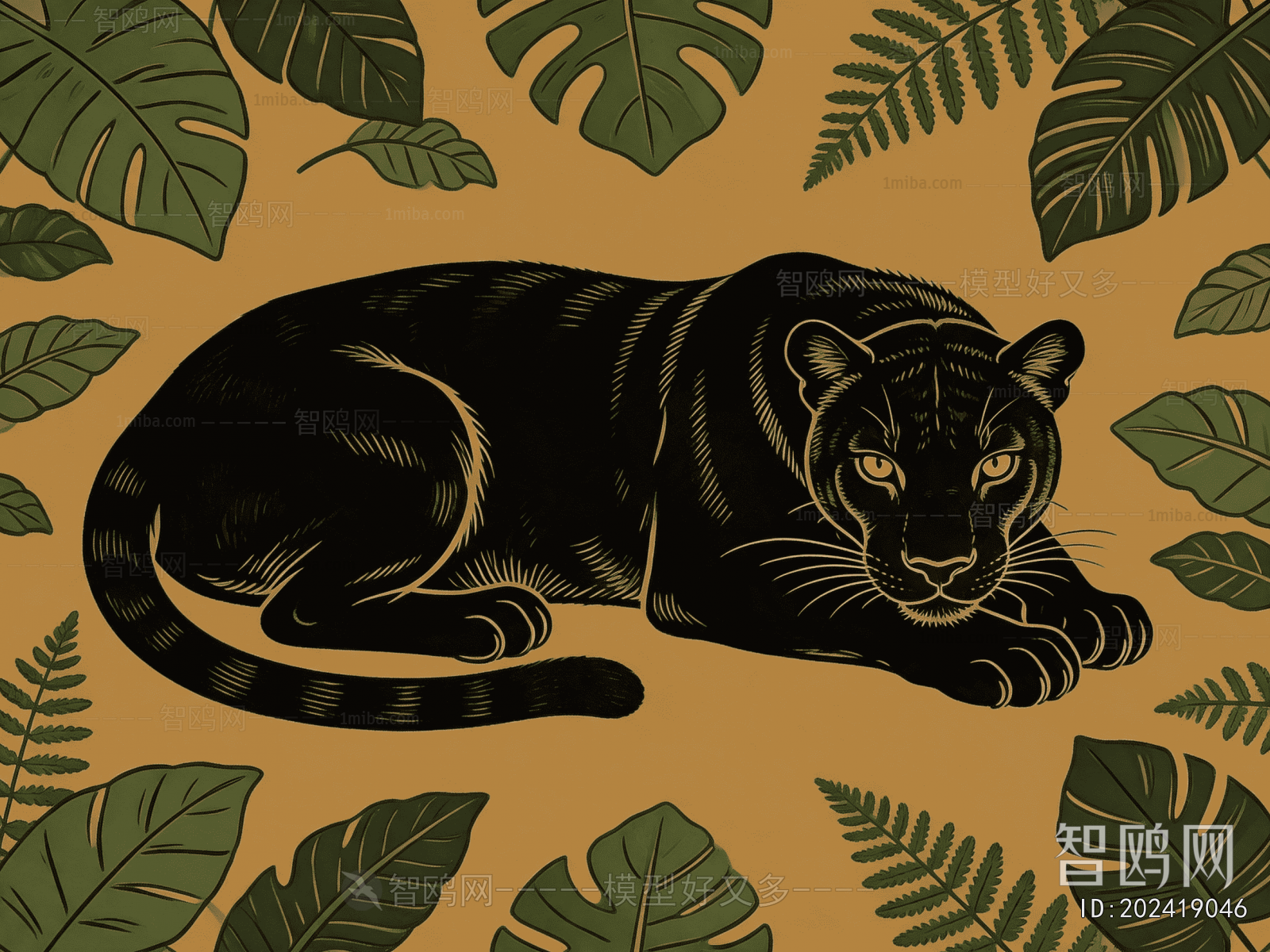 Animal And Plant Pattern Wallpaper