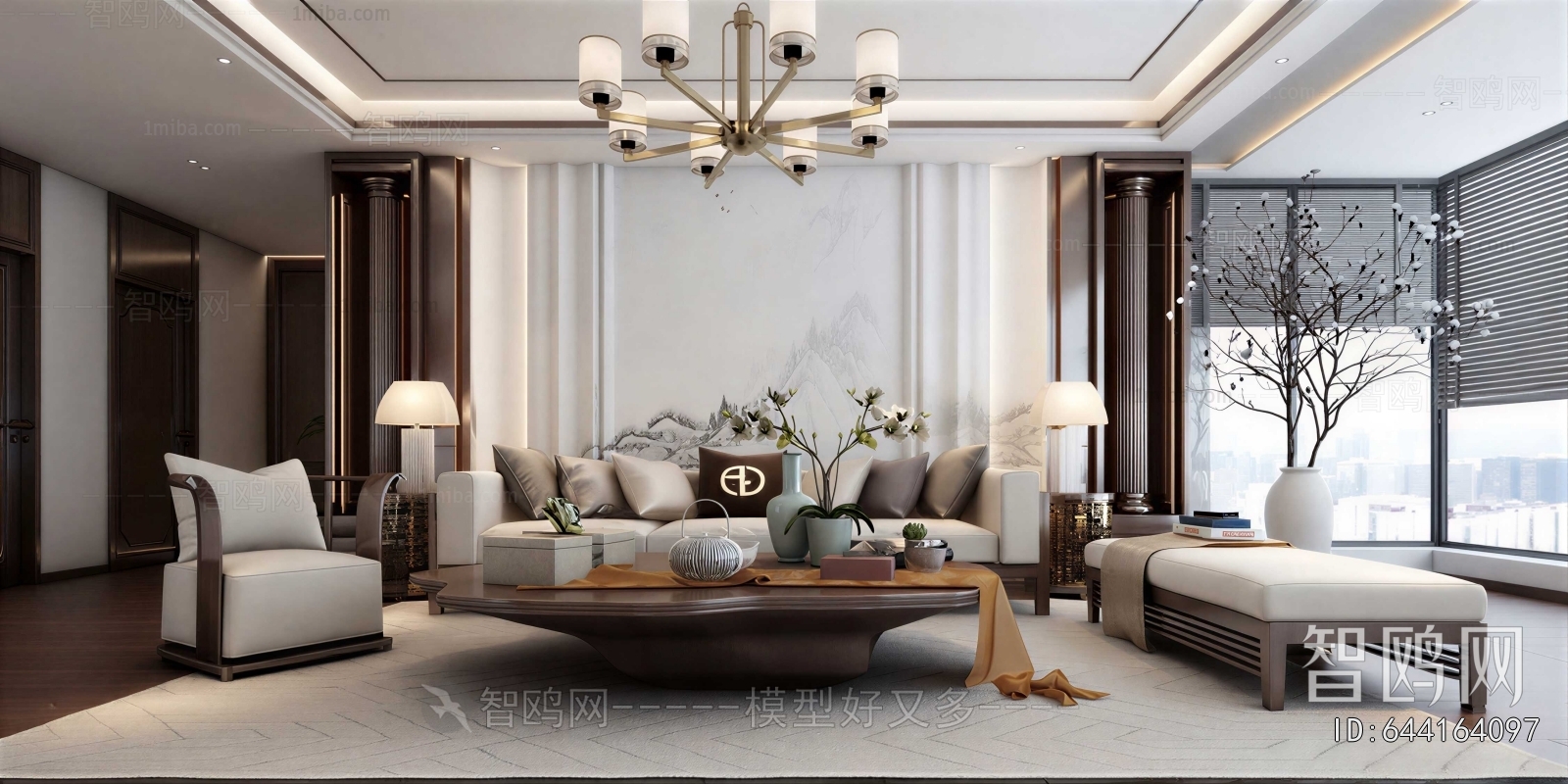 New Chinese Style A Living Room