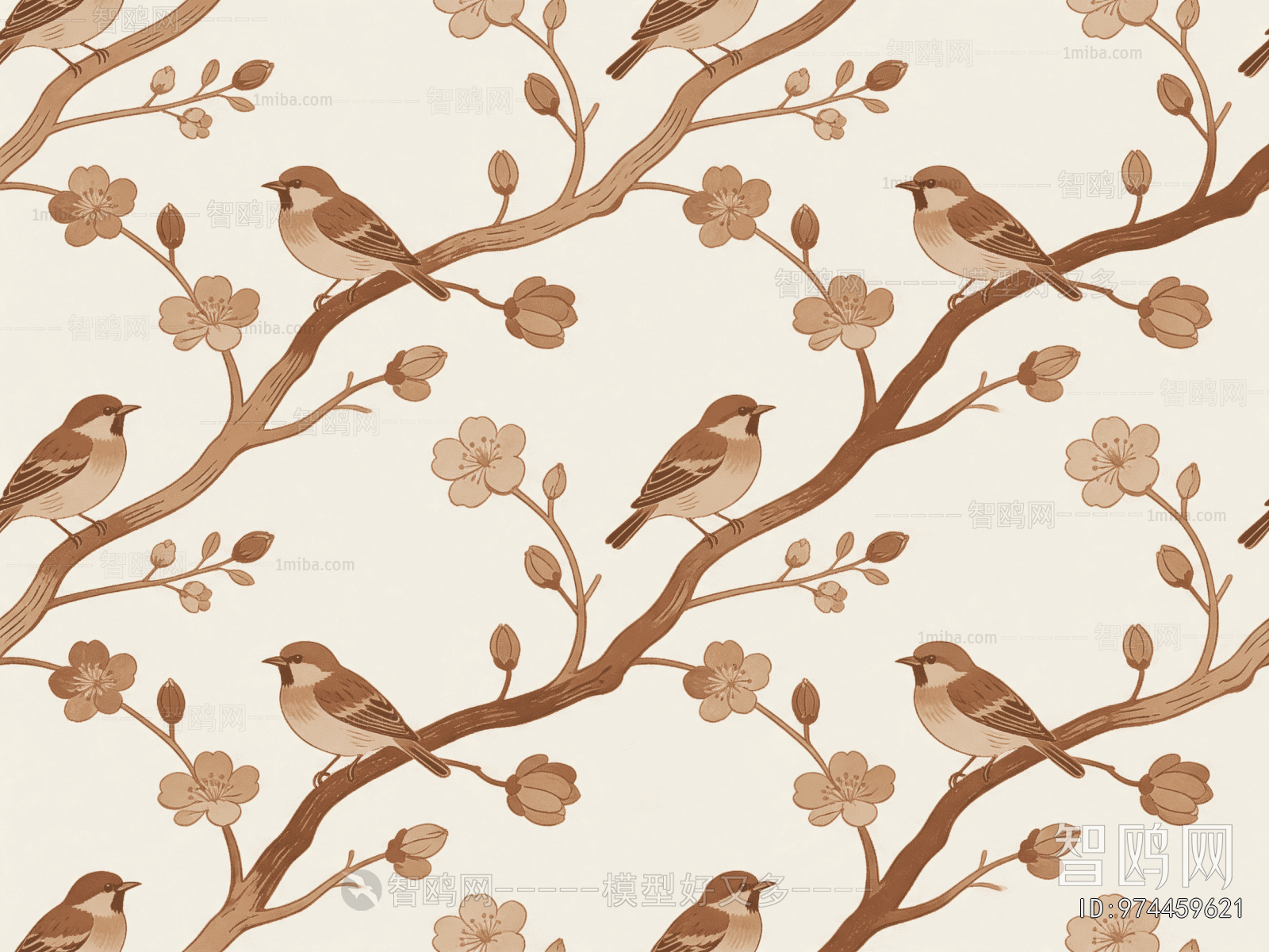 Animal And Plant Pattern Wallpaper