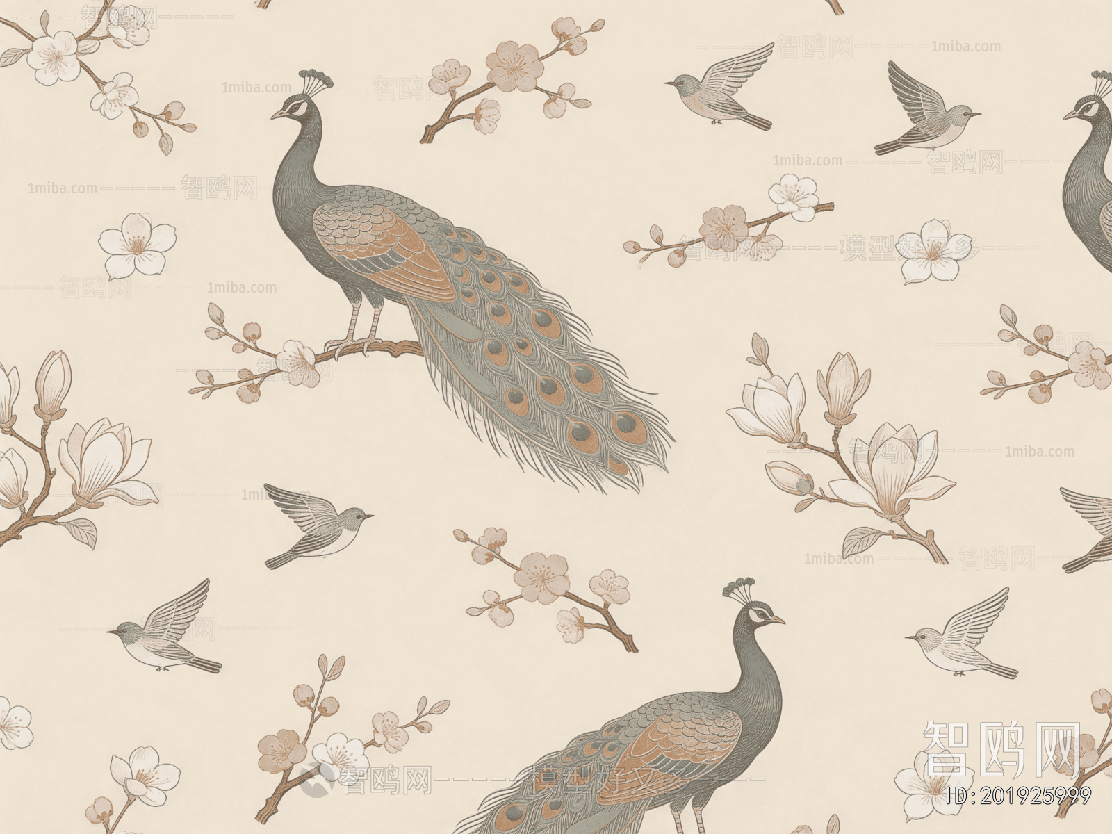 Animal And Plant Pattern Wallpaper