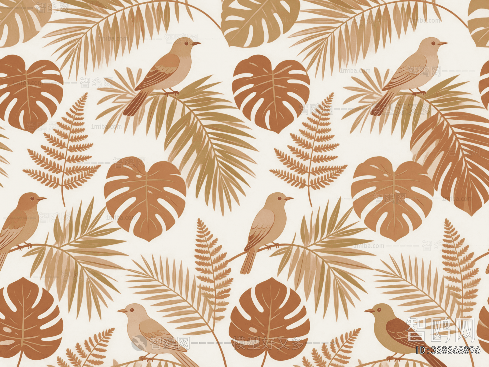 Animal And Plant Pattern Wallpaper
