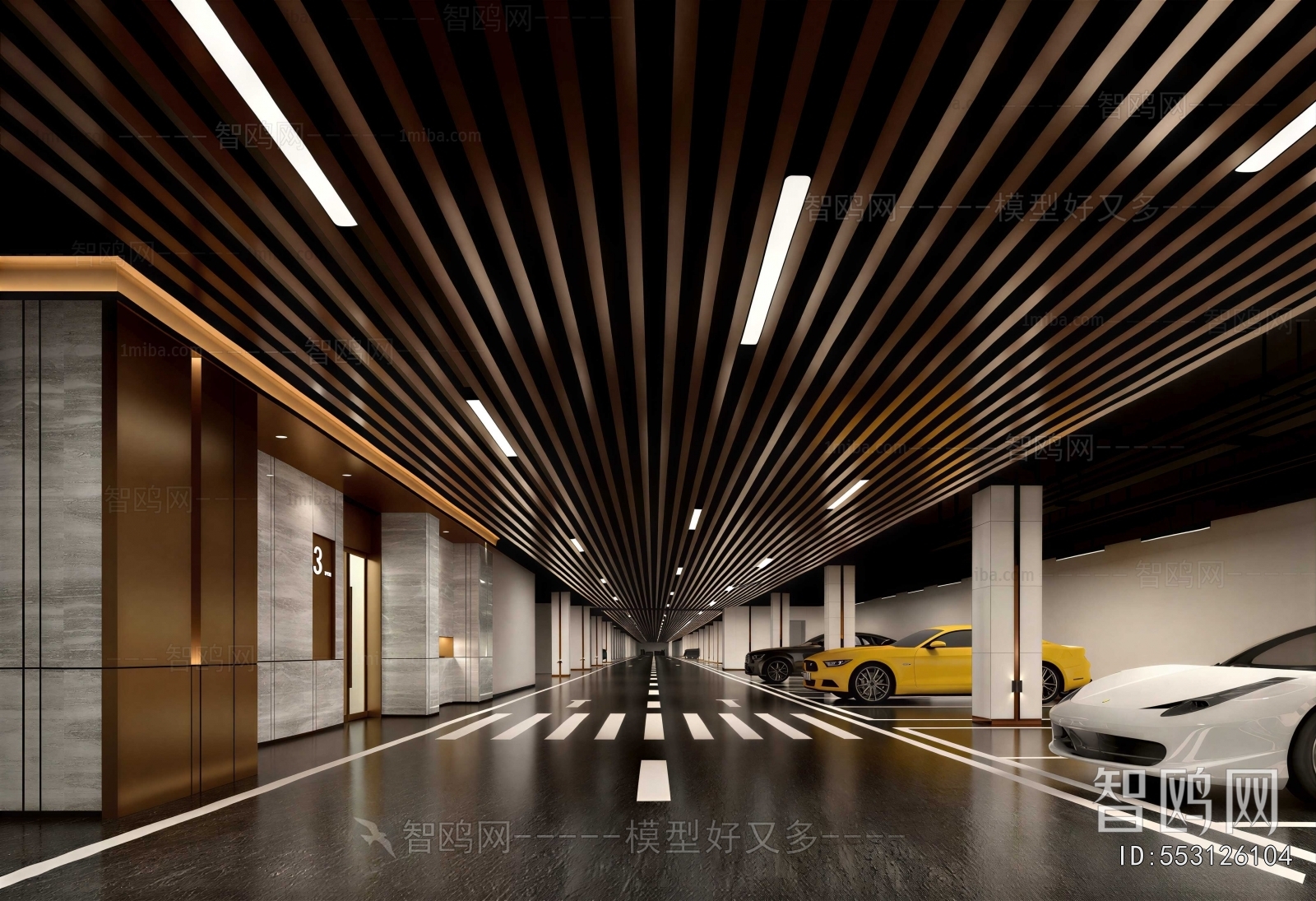 Modern Underground Parking Lot