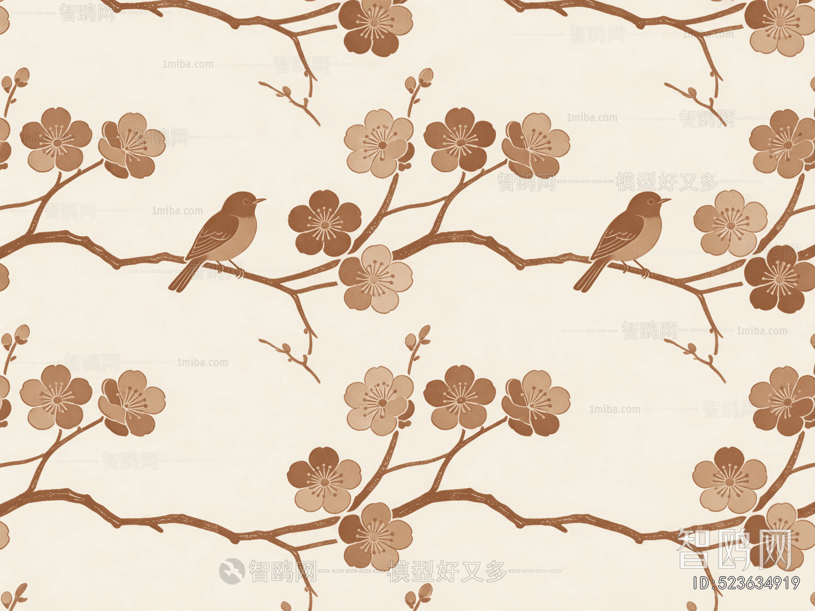 Animal And Plant Pattern Wallpaper
