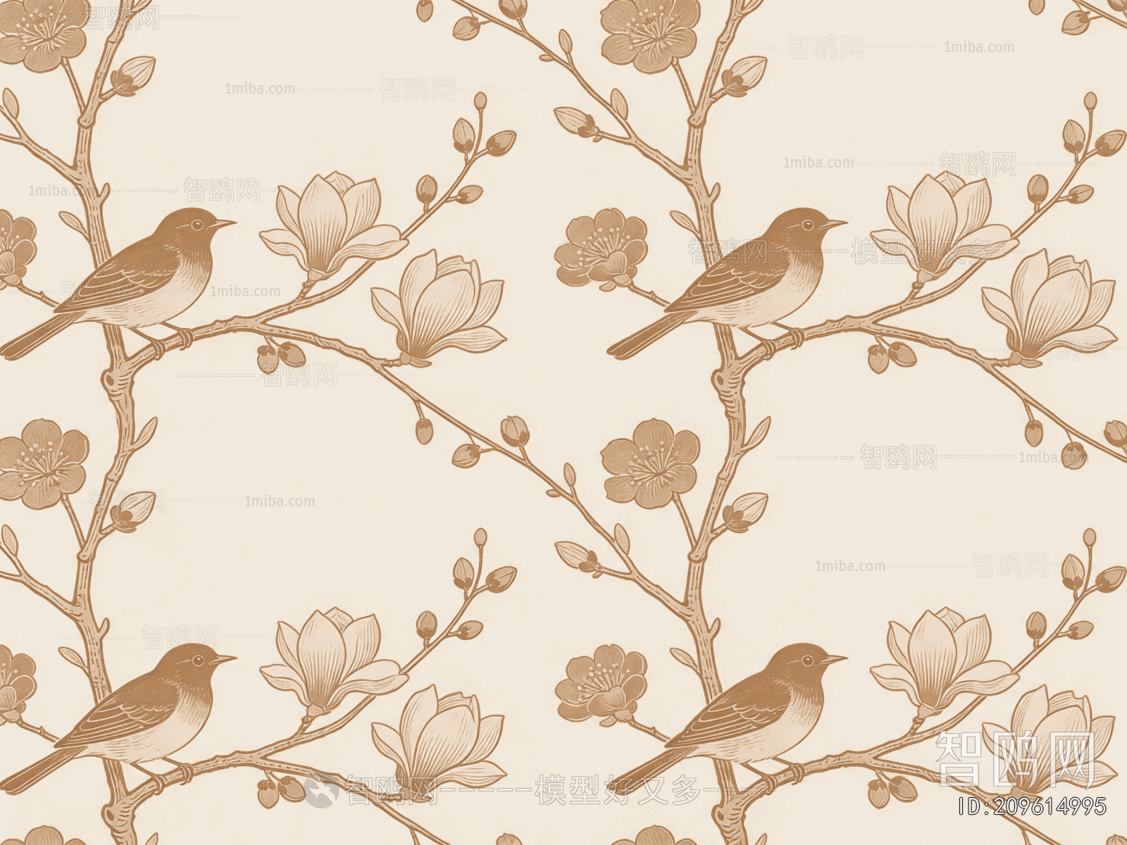 Animal And Plant Pattern Wallpaper