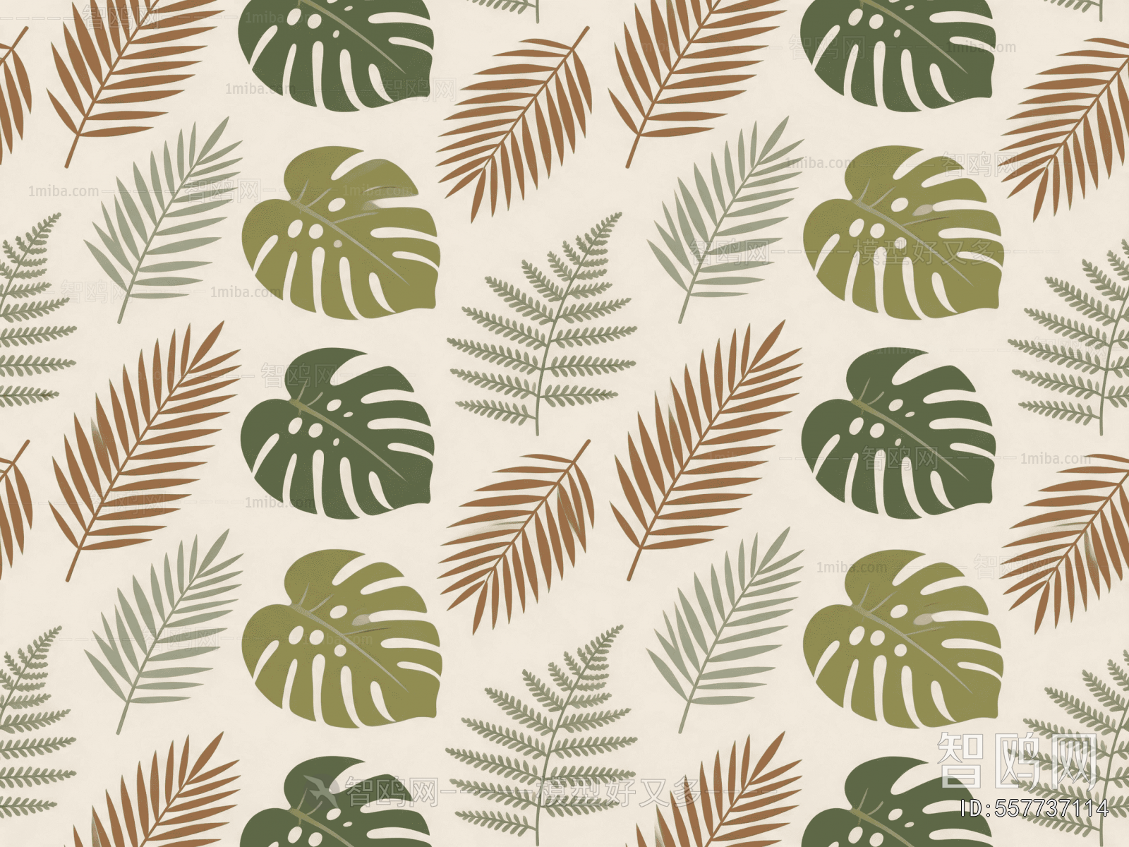 Animal And Plant Pattern Wallpaper