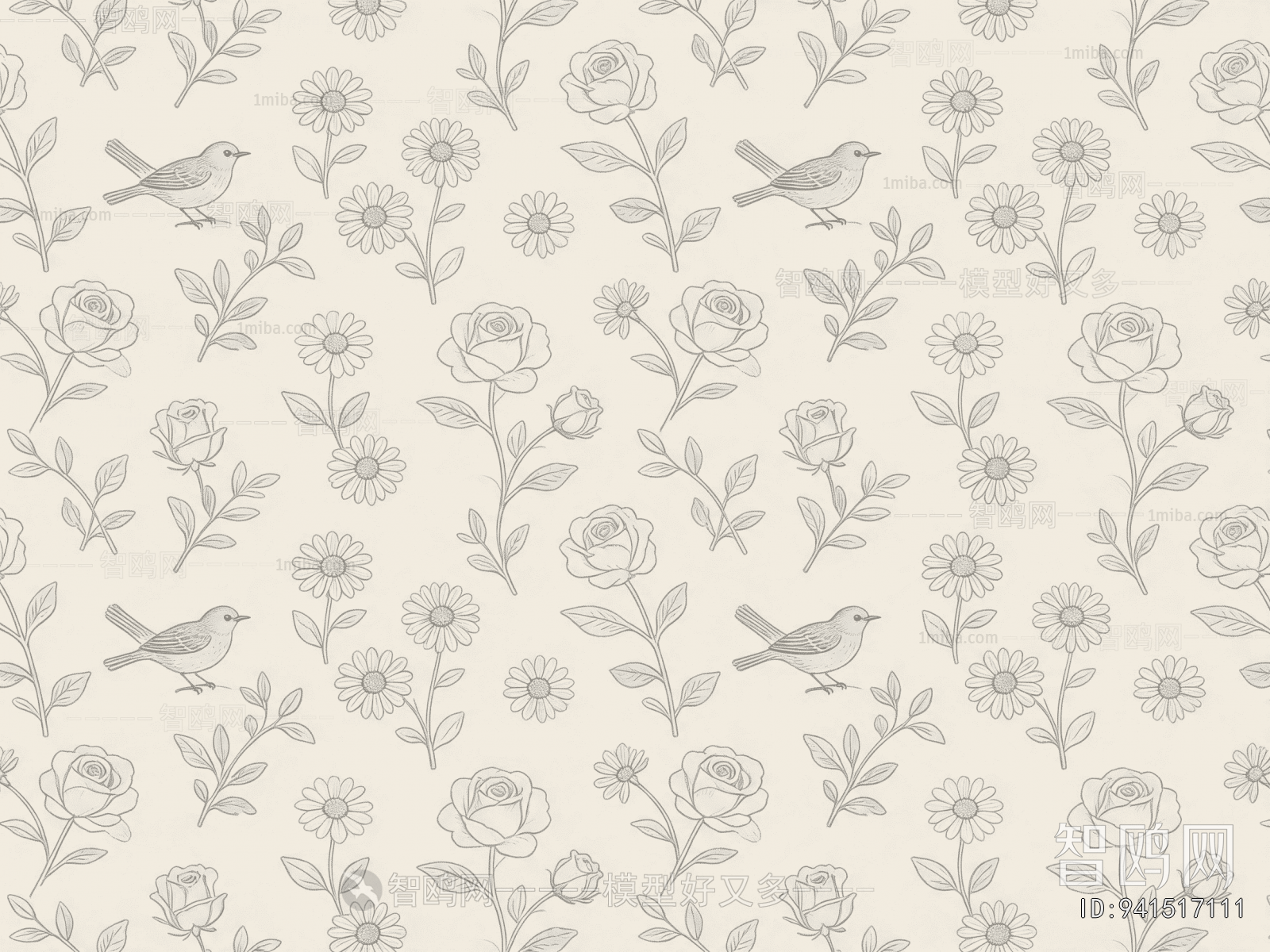 Animal And Plant Pattern Wallpaper