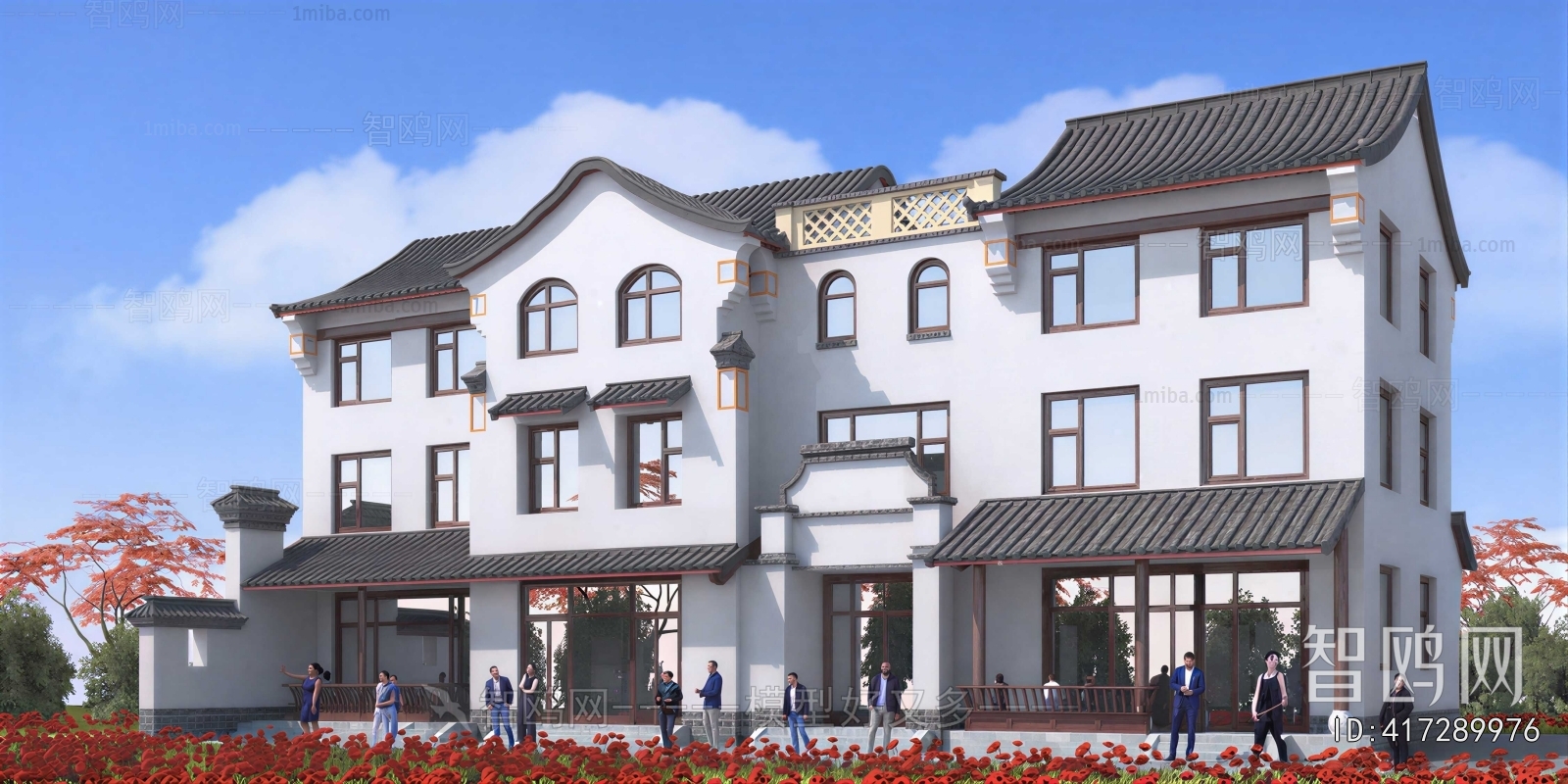 New Chinese Style Appearance Of Commercial Building