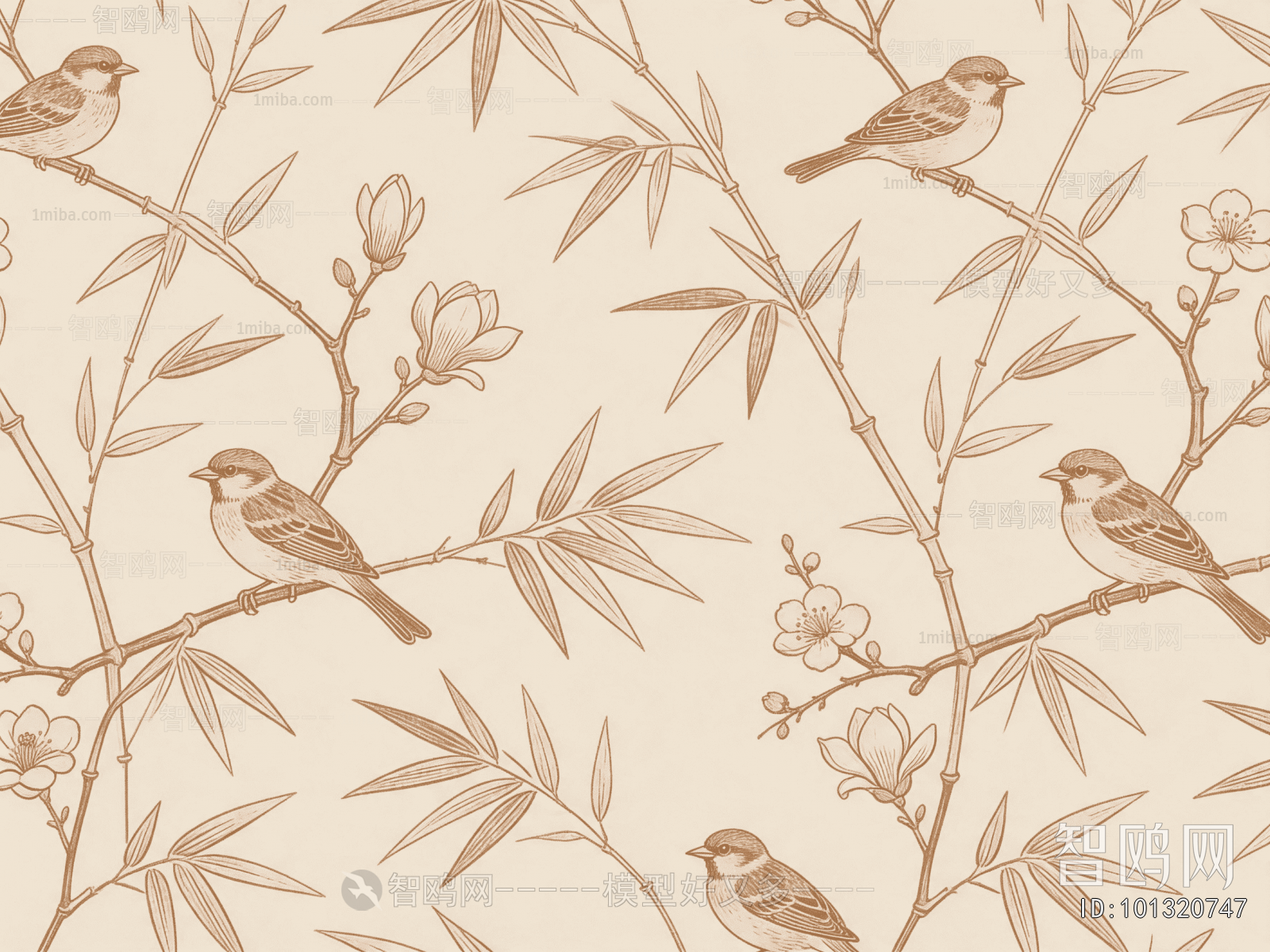 Animal And Plant Pattern Wallpaper