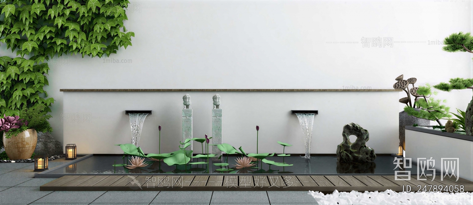 New Chinese Style Rockery Waterscape