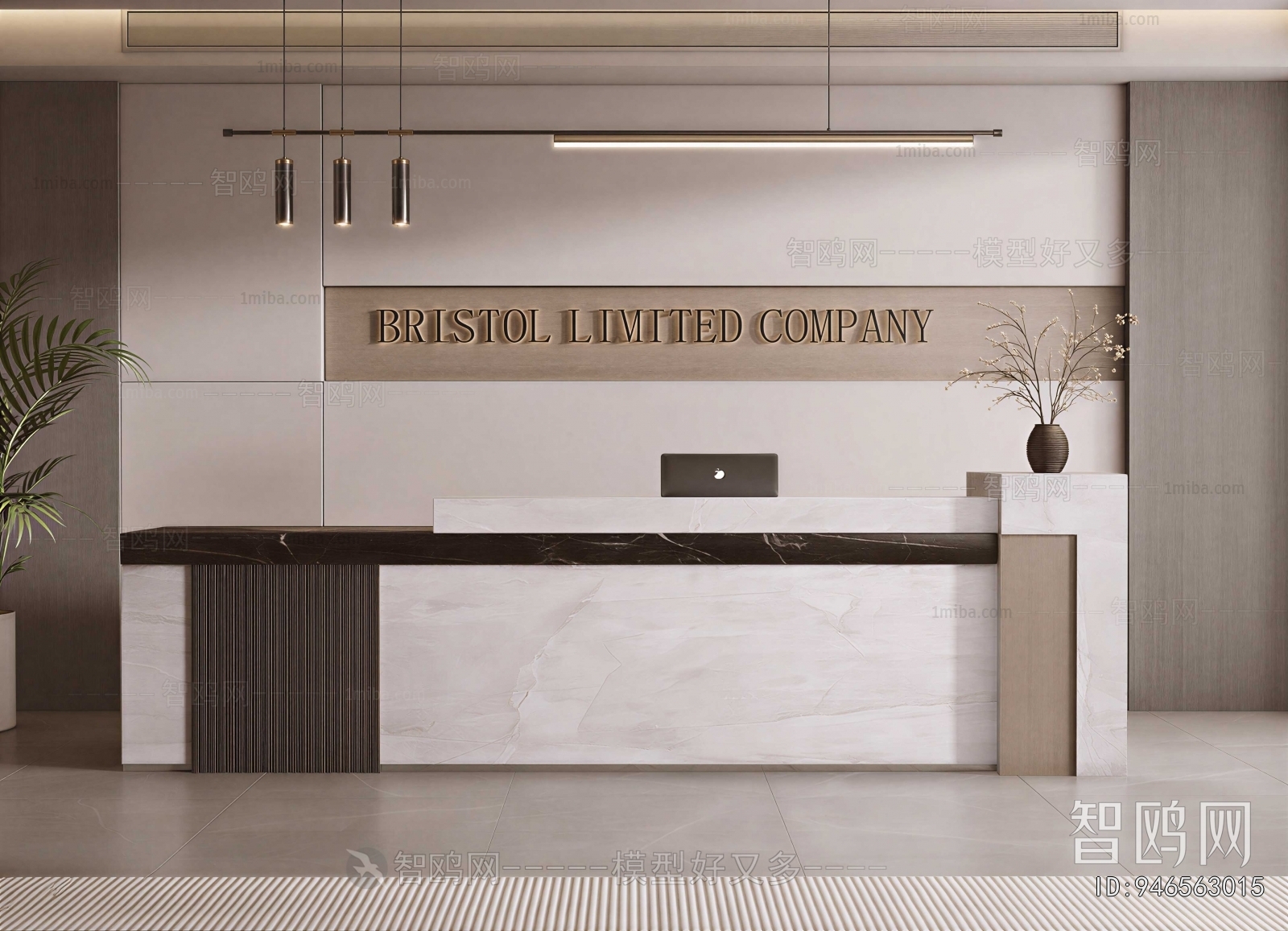 Modern Office Reception Desk