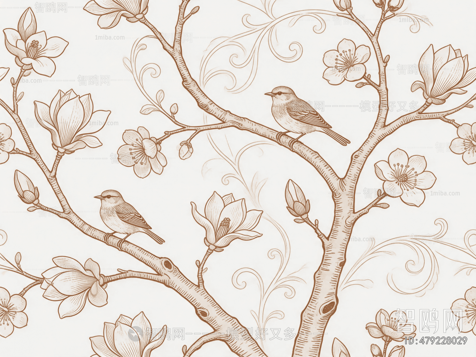 Animal And Plant Pattern Wallpaper
