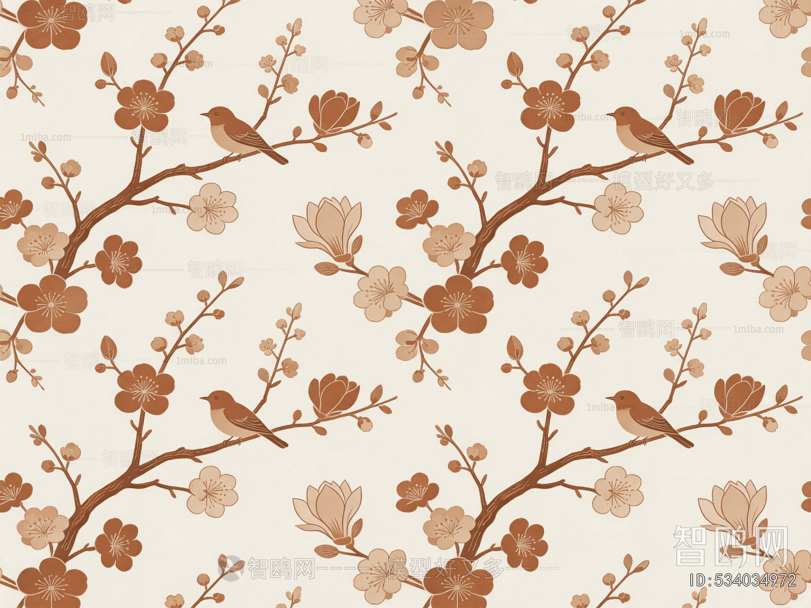 Animal And Plant Pattern Wallpaper