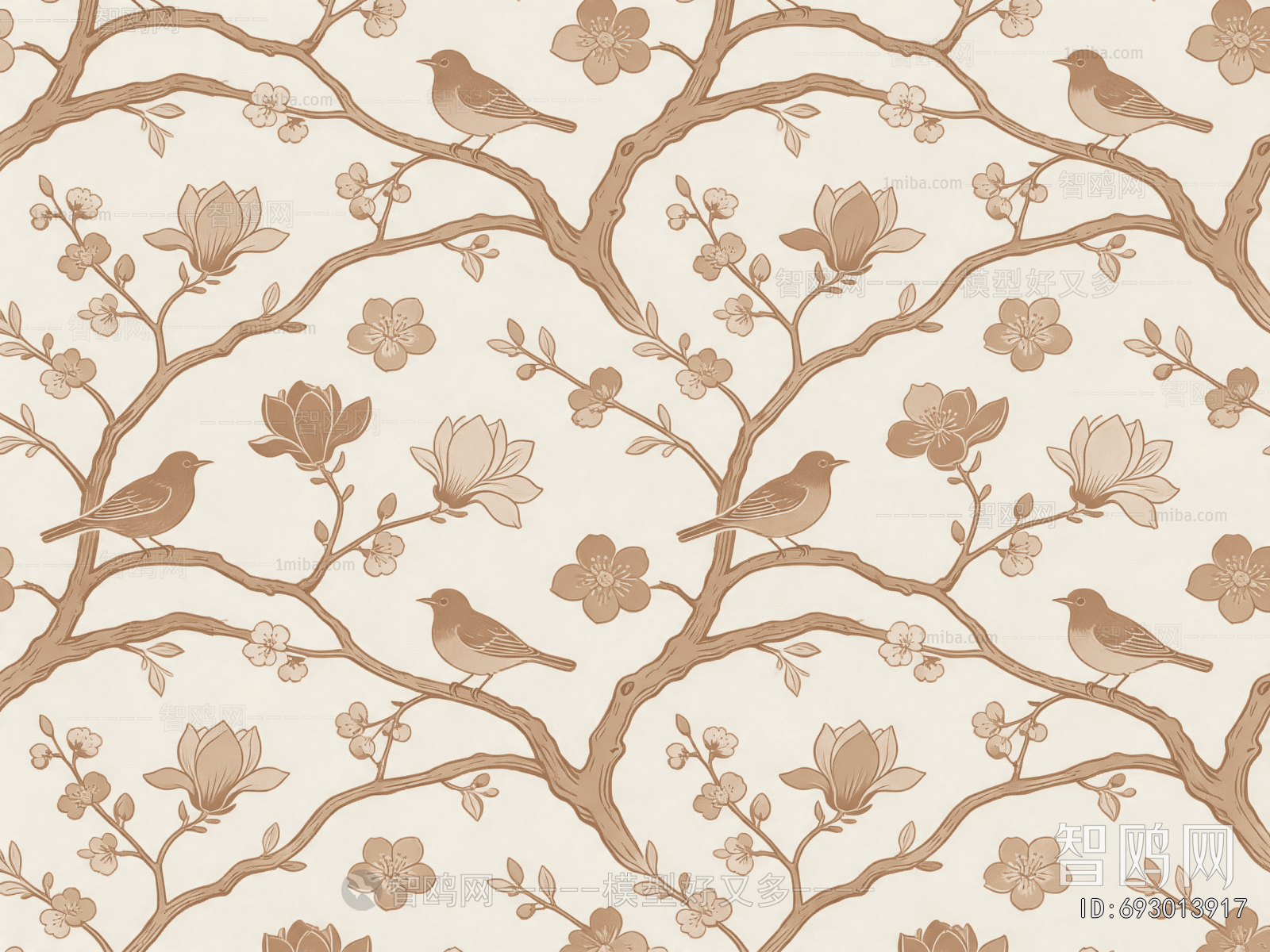 Animal And Plant Pattern Wallpaper