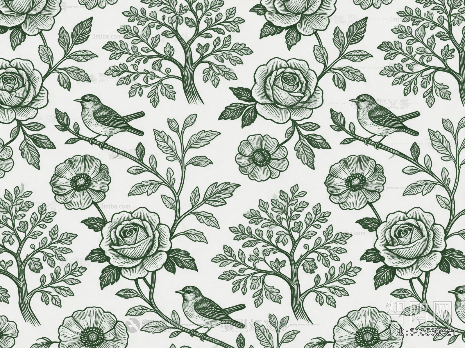Animal And Plant Pattern Wallpaper