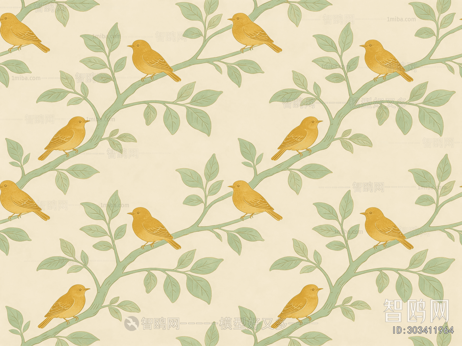 Animal And Plant Pattern Wallpaper