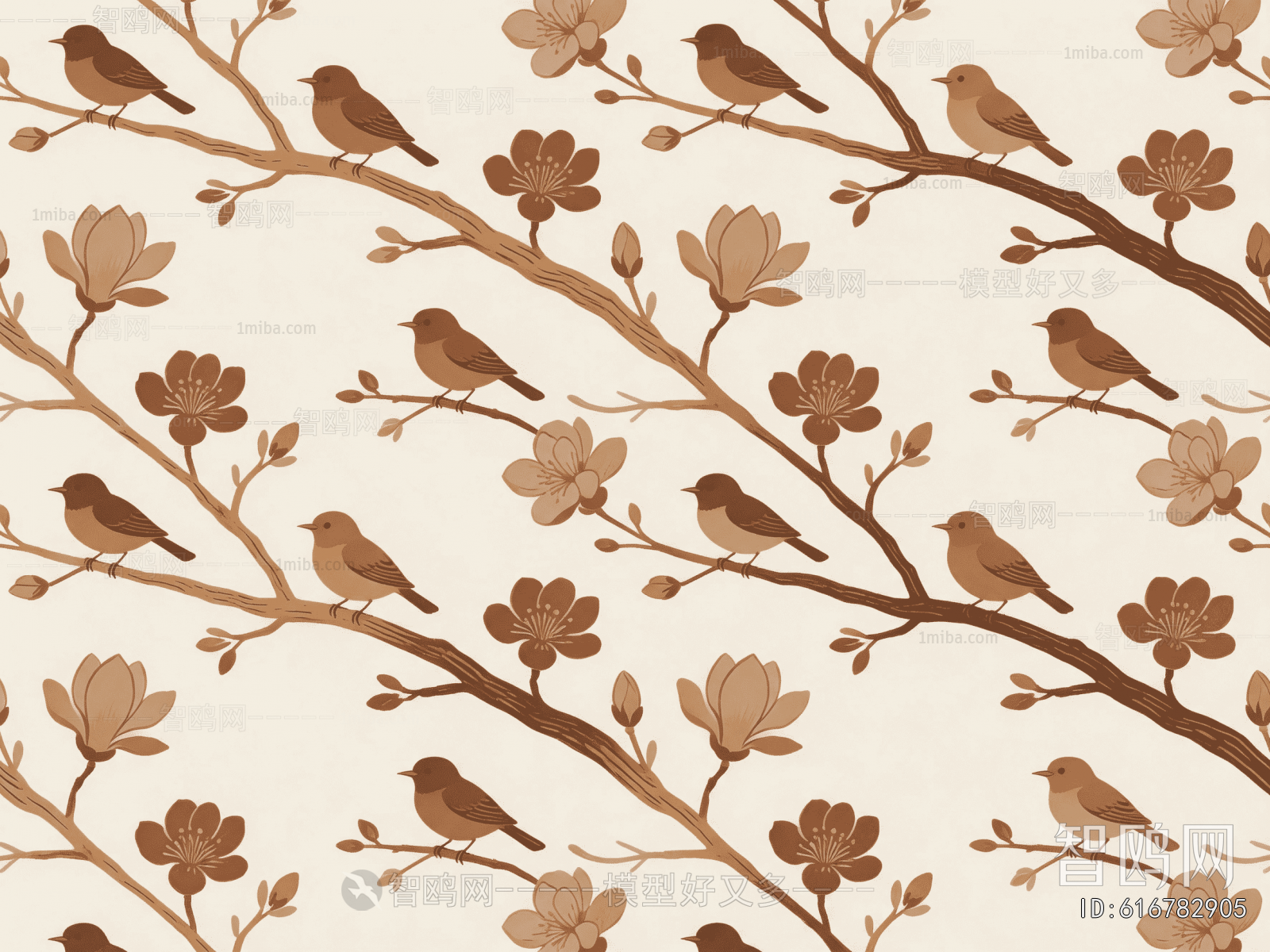 Animal And Plant Pattern Wallpaper
