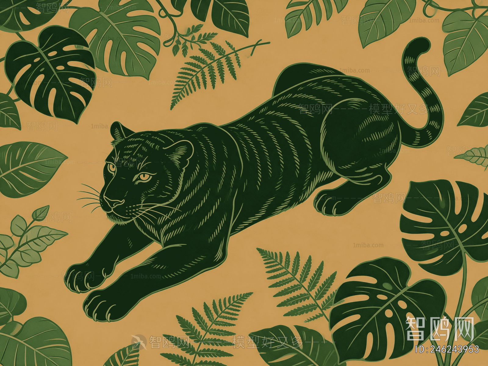 Animal And Plant Pattern Wallpaper