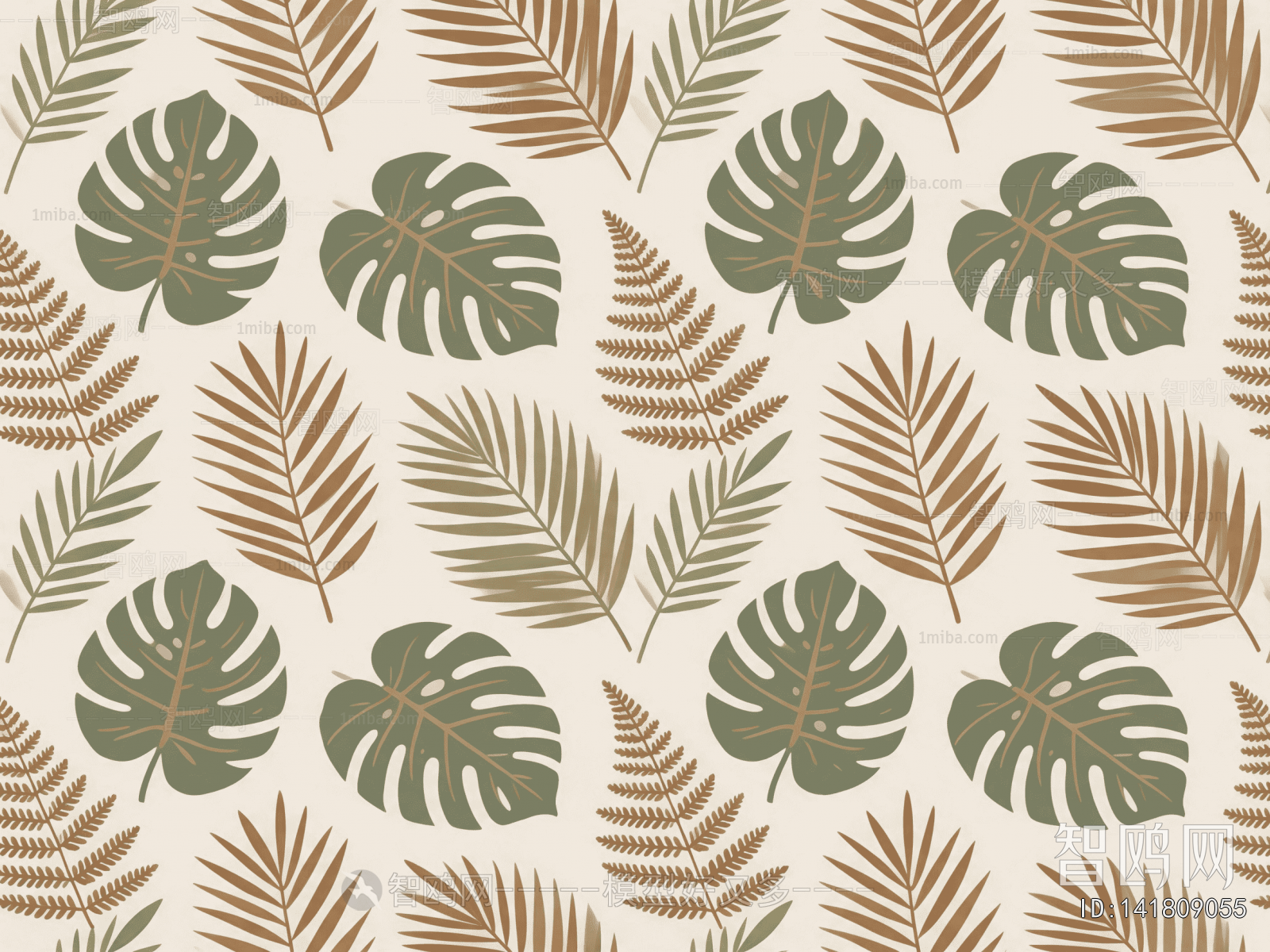 Animal And Plant Pattern Wallpaper