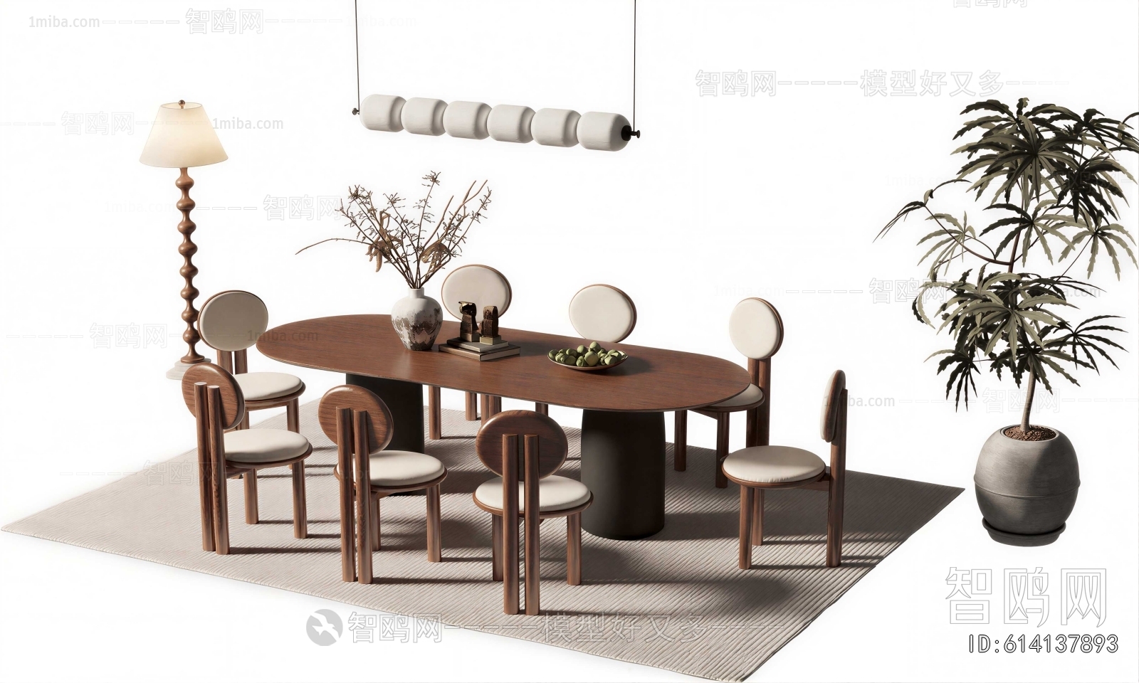 Wabi-sabi Style Dining Table And Chairs