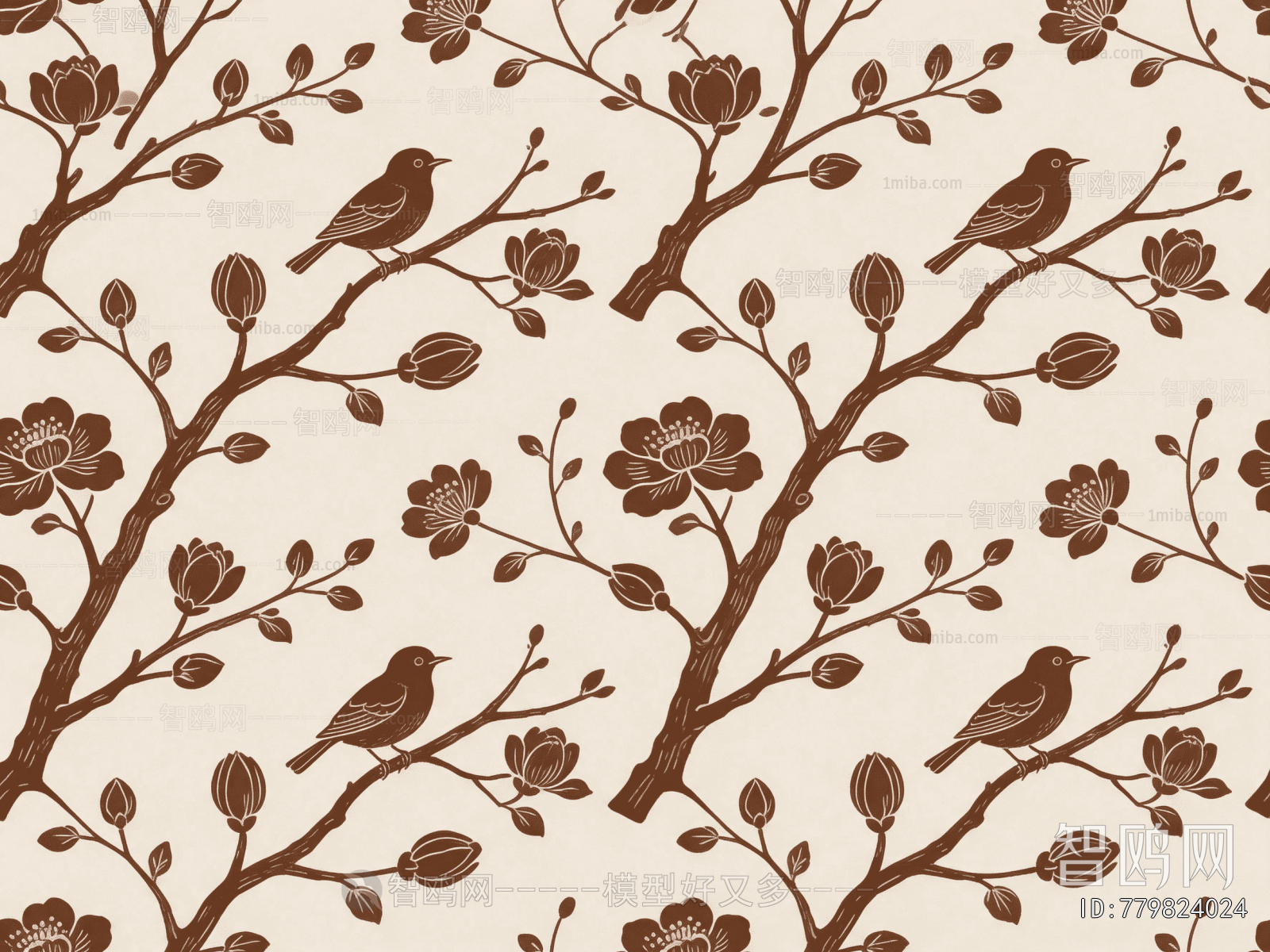 Animal And Plant Pattern Wallpaper