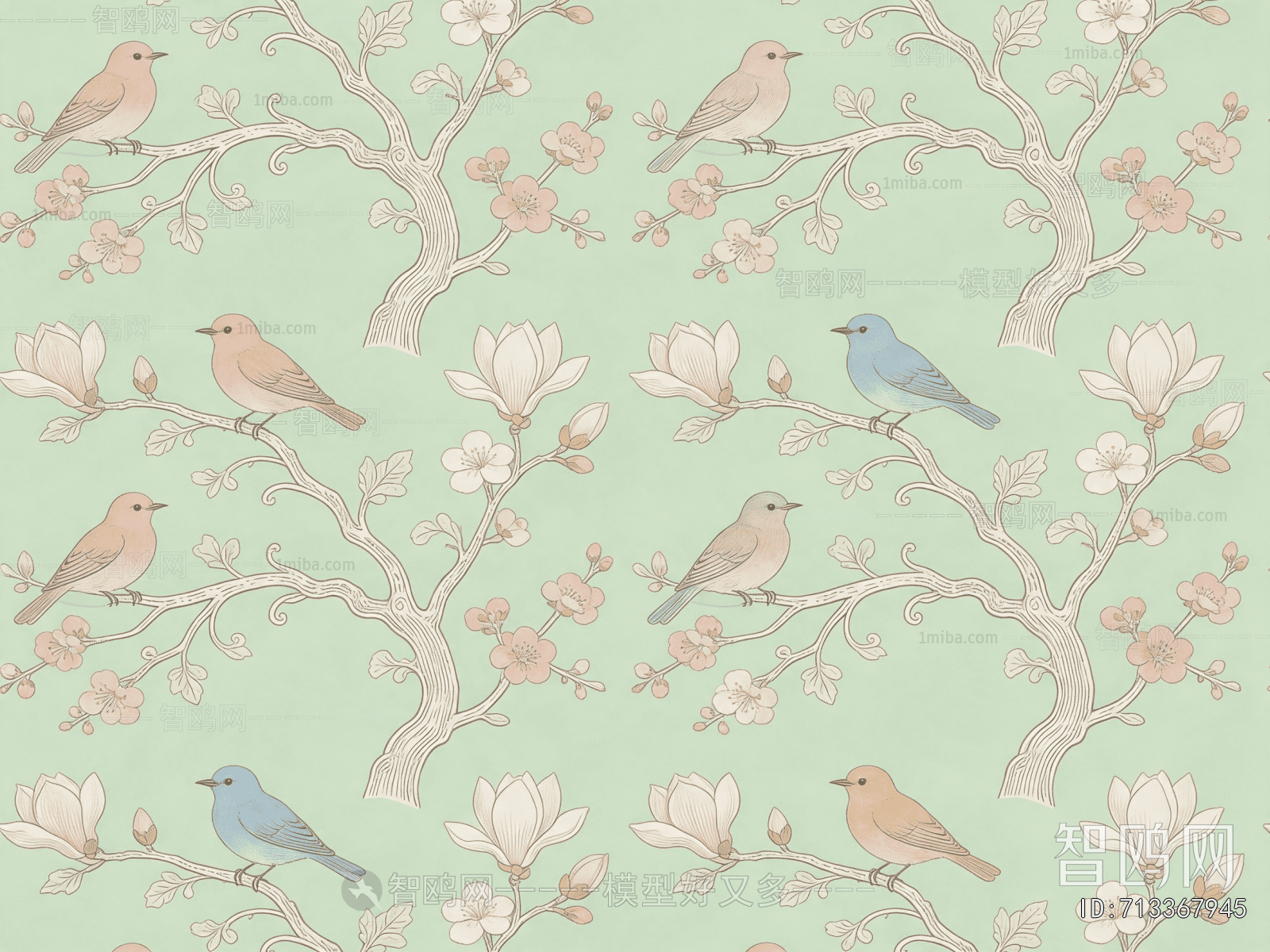 Animal And Plant Pattern Wallpaper