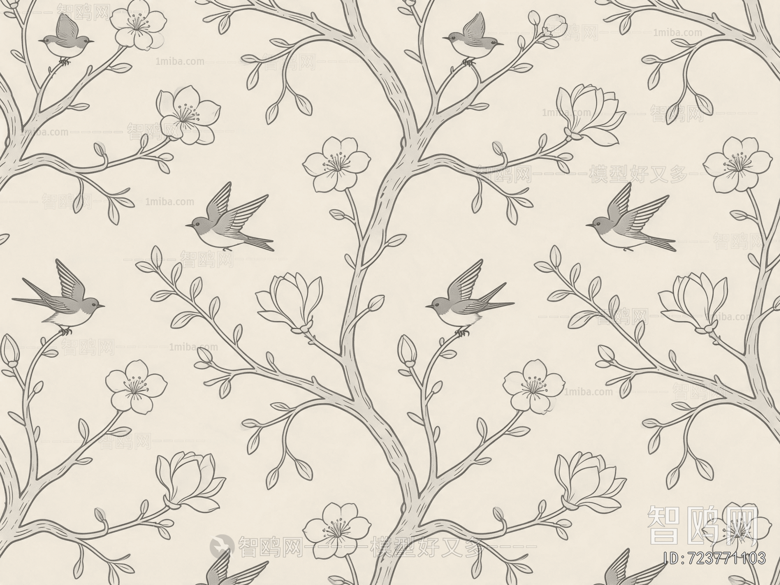 Animal And Plant Pattern Wallpaper