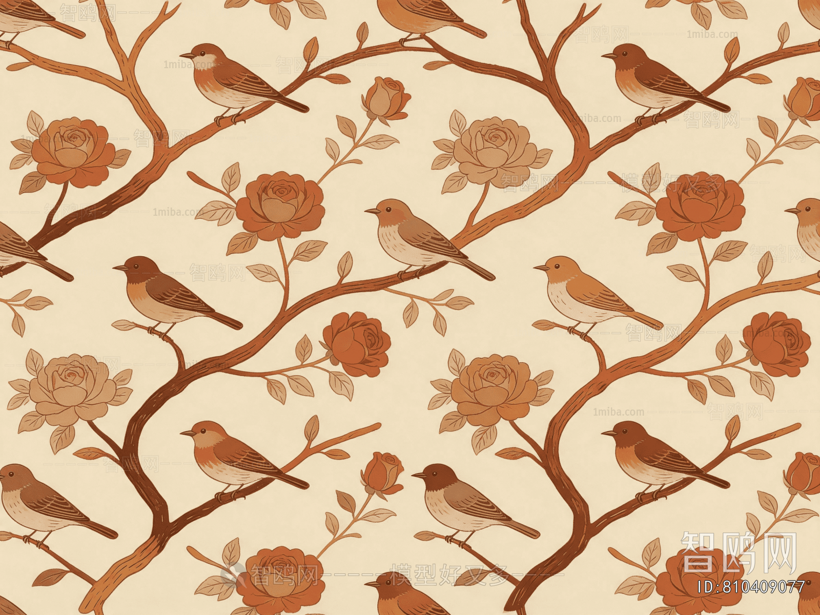Animal And Plant Pattern Wallpaper