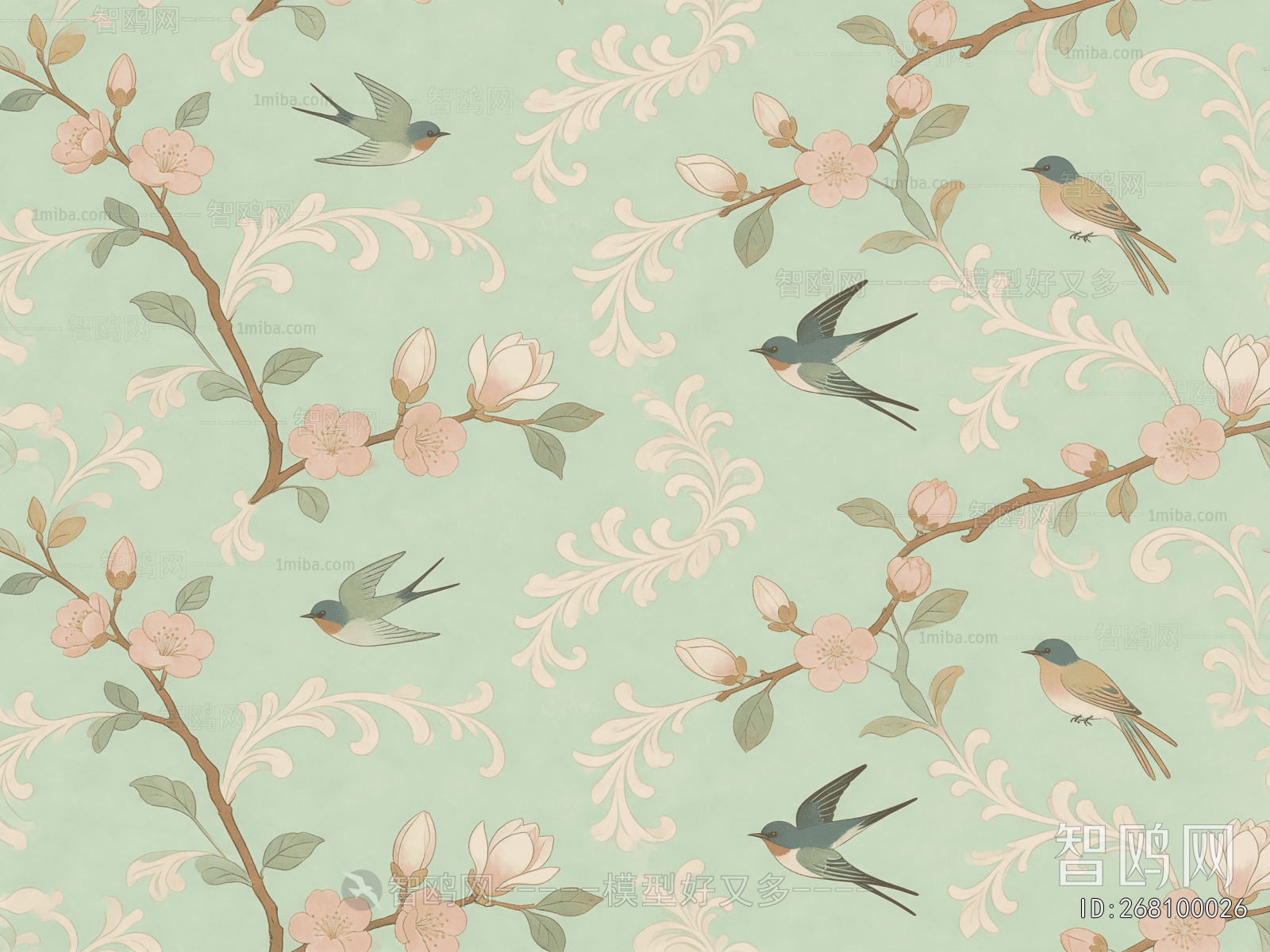 Animal And Plant Pattern Wallpaper
