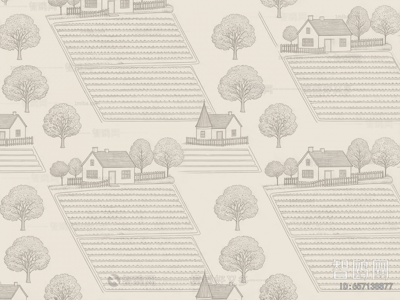 Animal And Plant Pattern Wallpaper