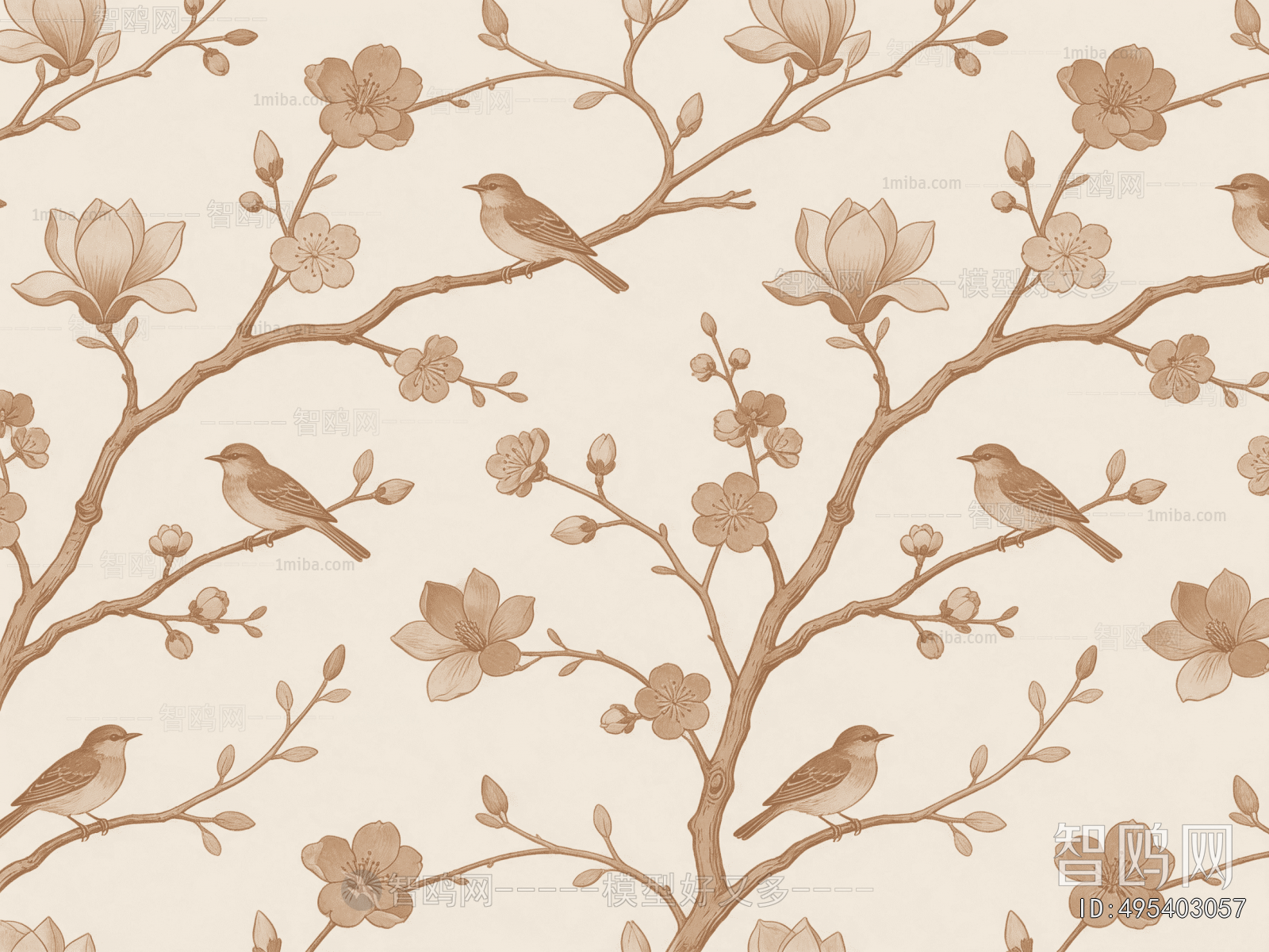 Animal And Plant Pattern Wallpaper
