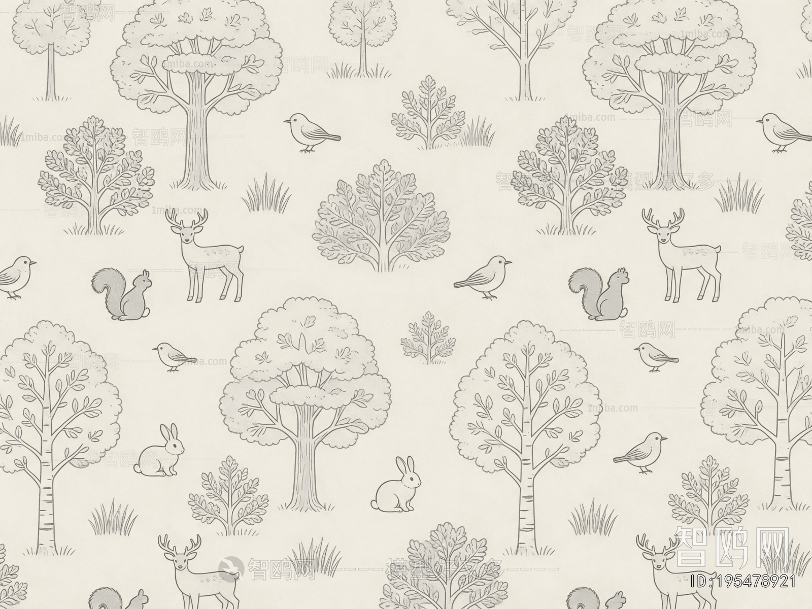 Animal And Plant Pattern Wallpaper